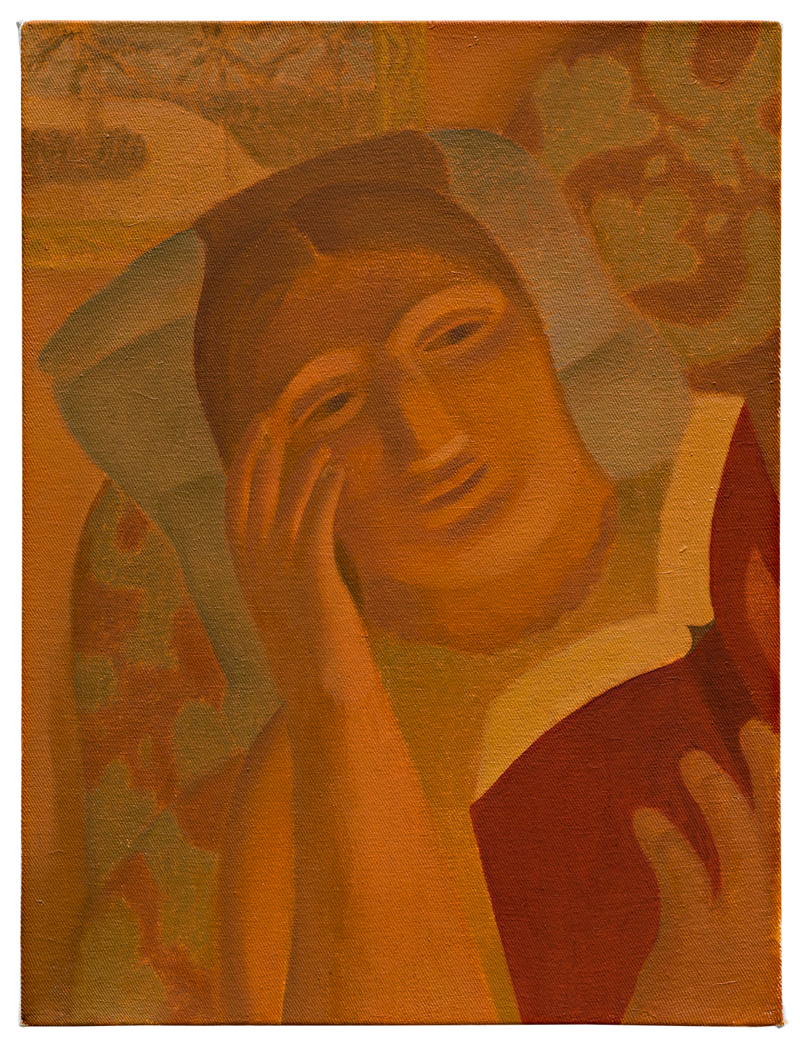 "Menina lendo", 2023, óleo sobre tela