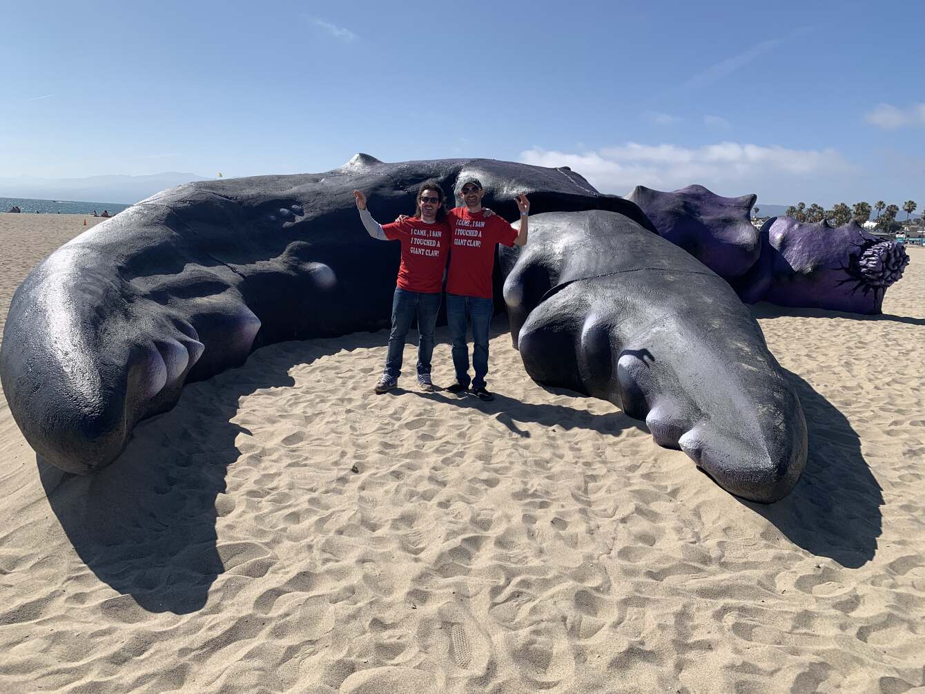WE CAME, WE SAW, WE TOUCHED A GIANT CLAW. Tune & I getting pinched.
