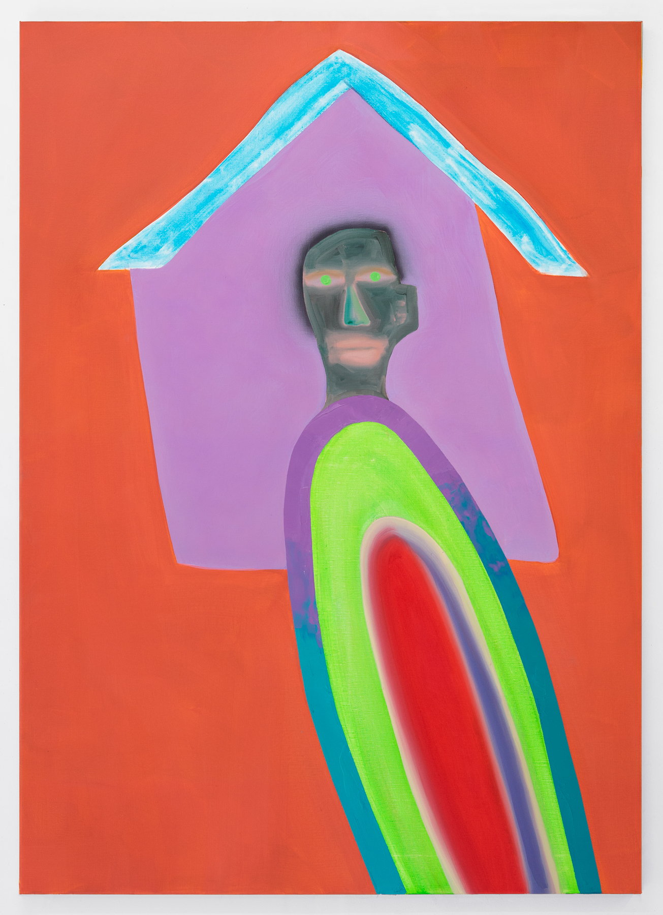 The green door, 2022 Oil and acrylic on canvas140 x 100 cm