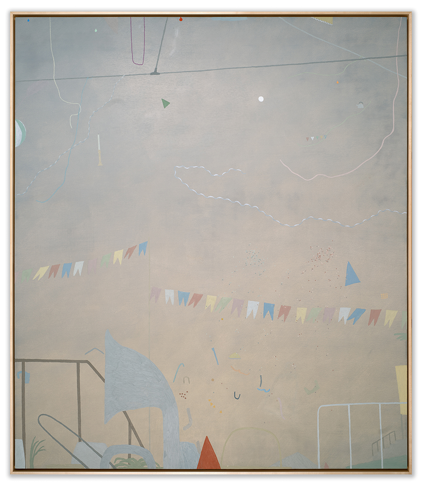 Sousaphone, Power Line, Streamers, Beads, 56 x 52, 2022