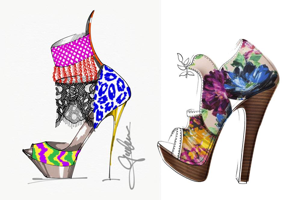  iPad drawings using pencil, fingertips and collage.