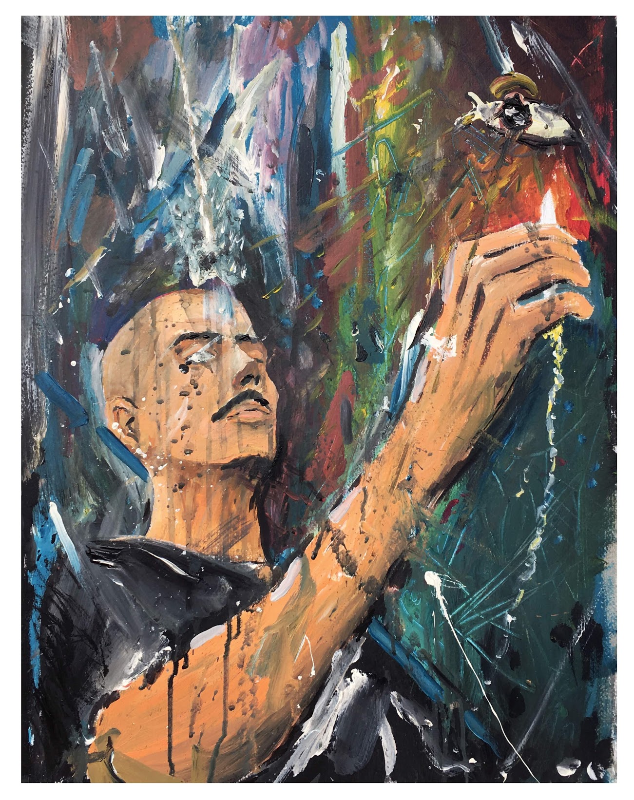 self-portrait, 2019, acrylic on paper