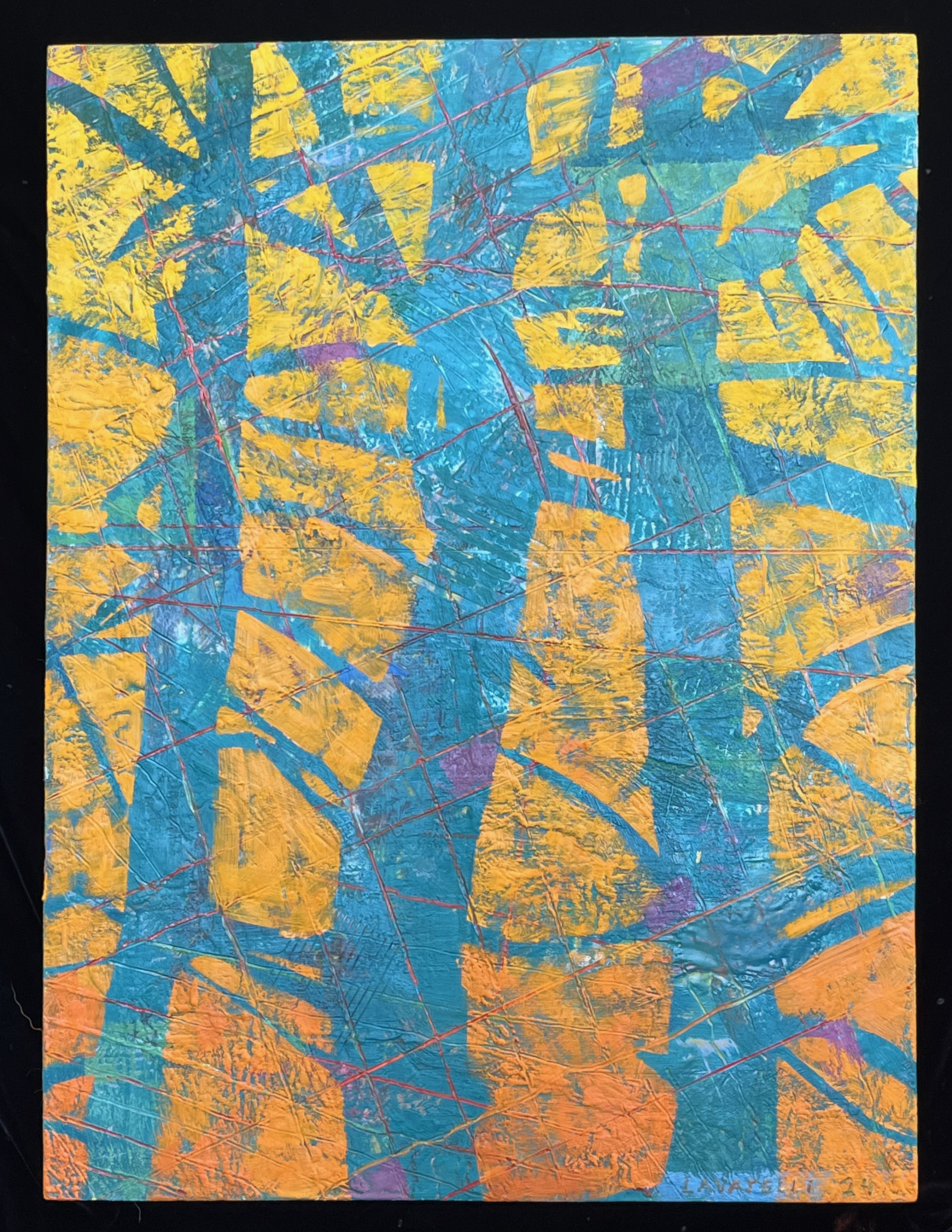 Bosque. 2024. encaustic on panel. 28" X 21" (Priv. Coll.)