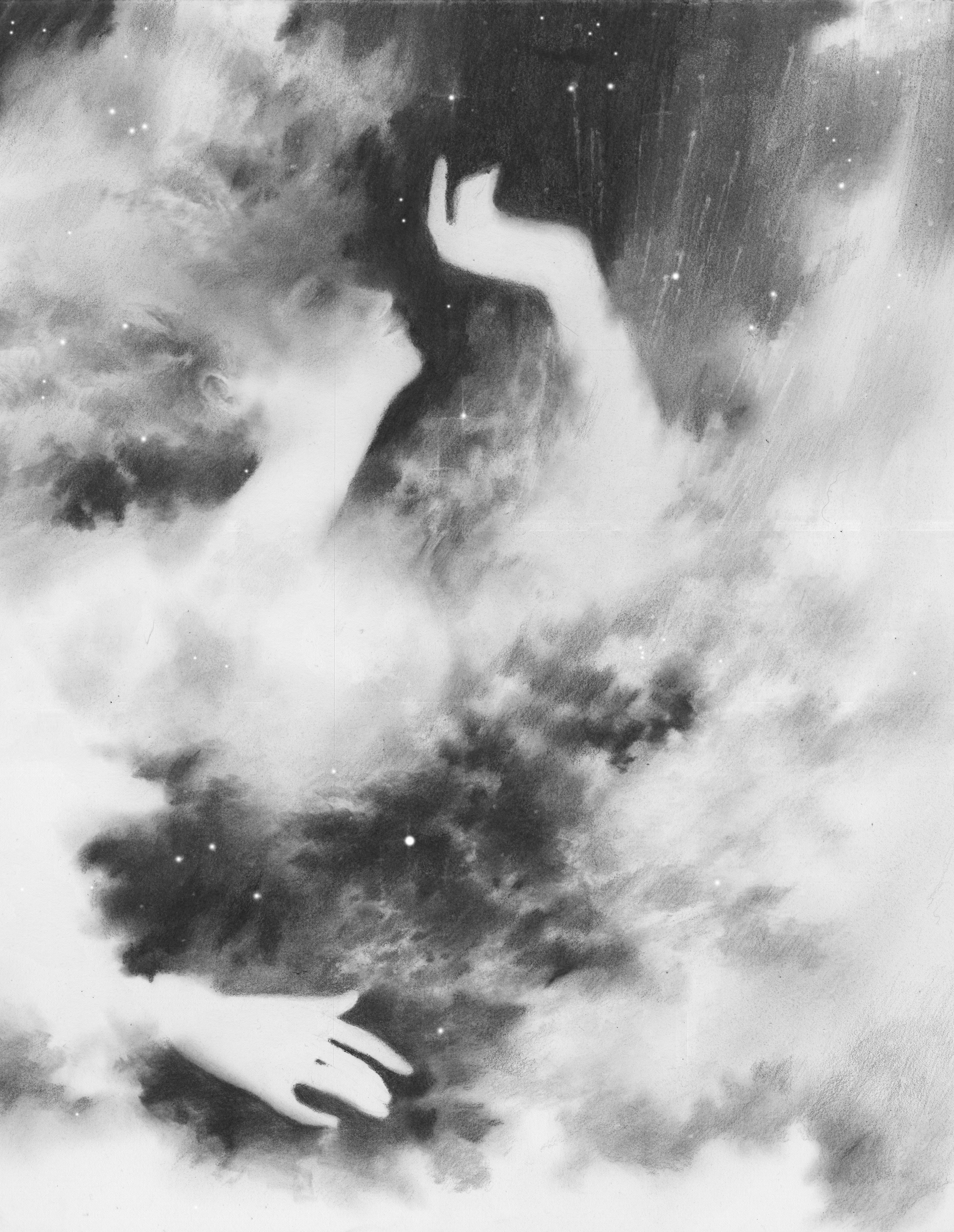 Venus, graphite and charcoal, 20x16 inches, 2023