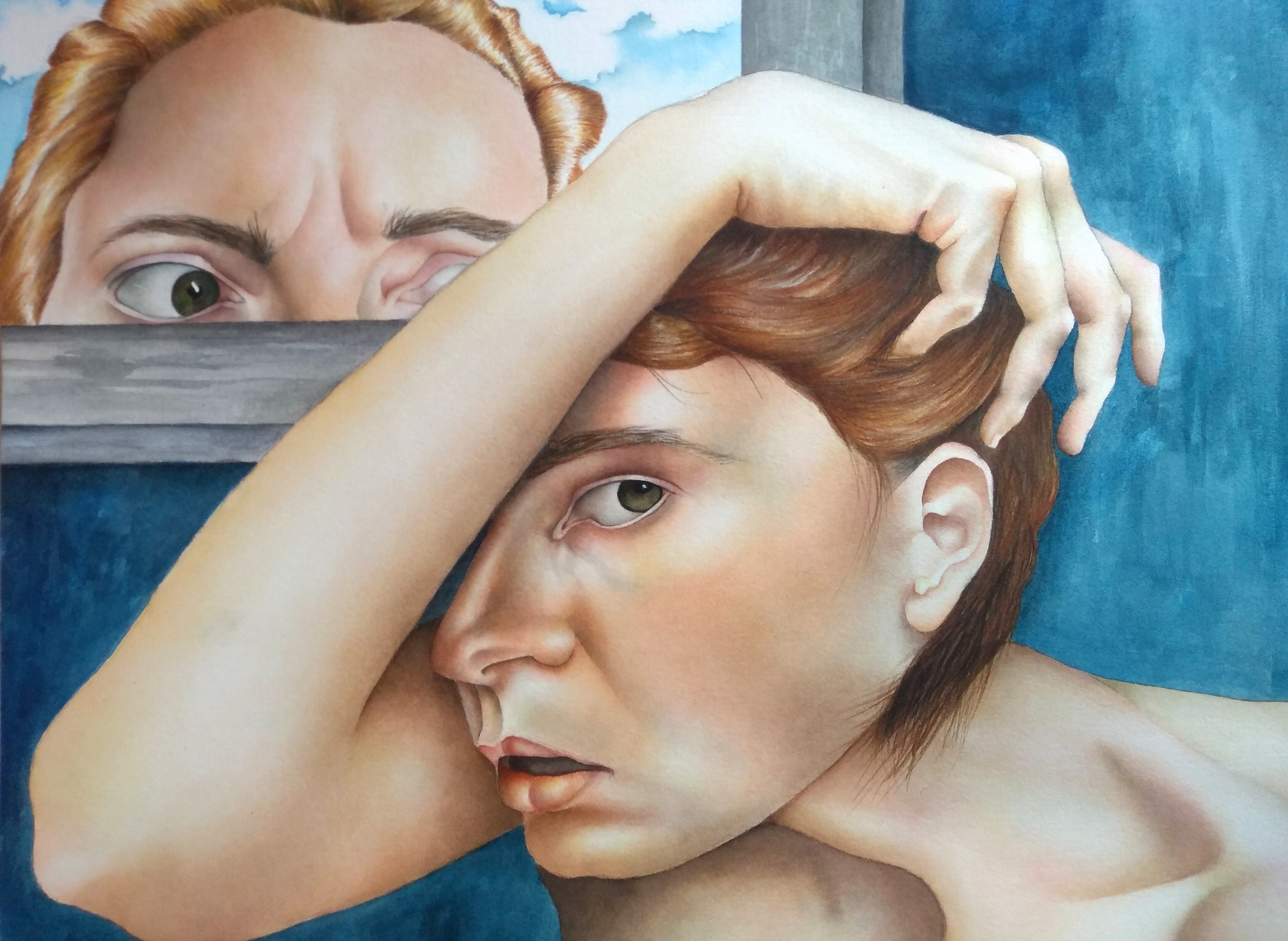 Good Morning, watercolor on paper