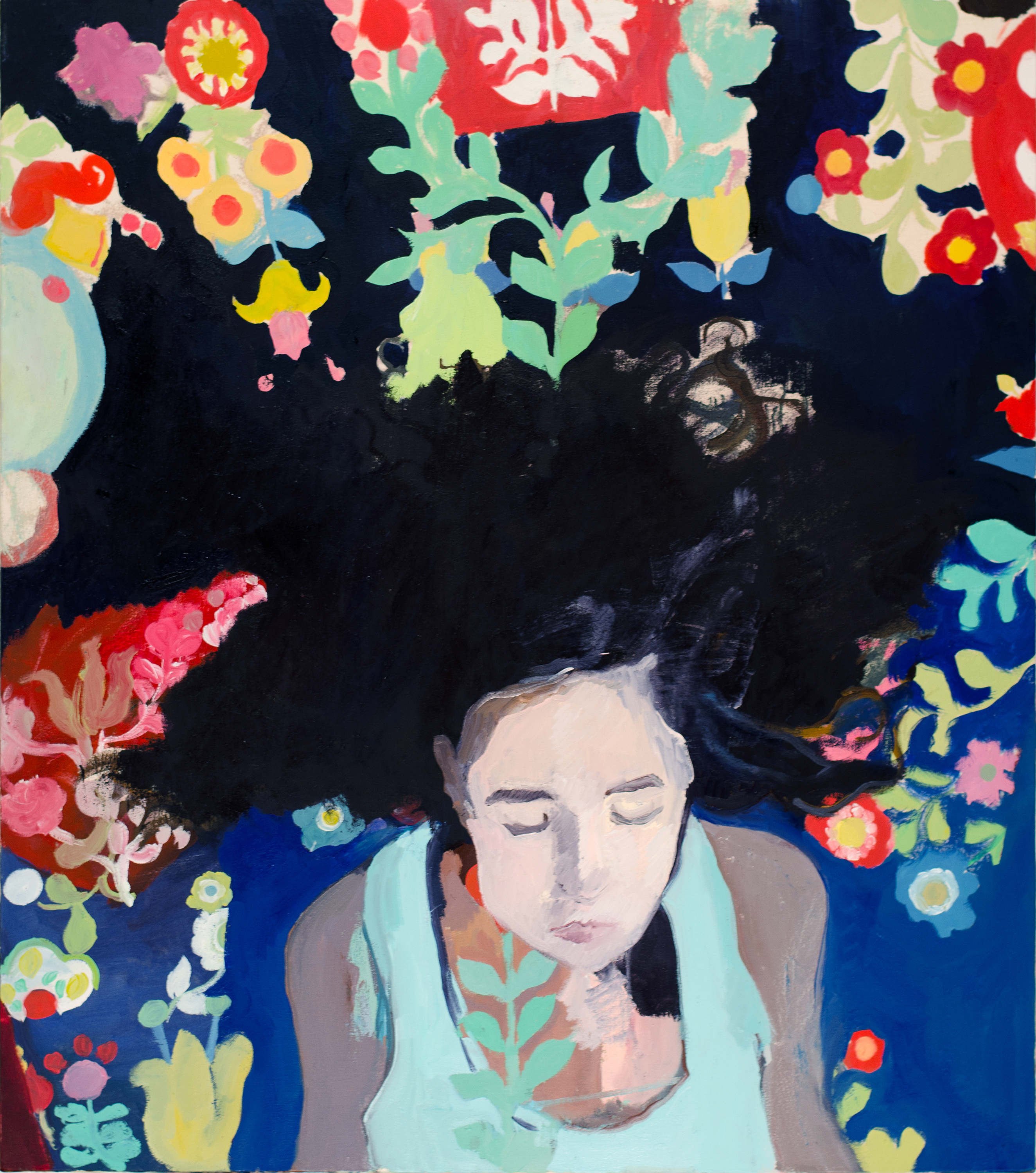 Untitled (Blue Pattern) 35x40” oil on canvas 2014