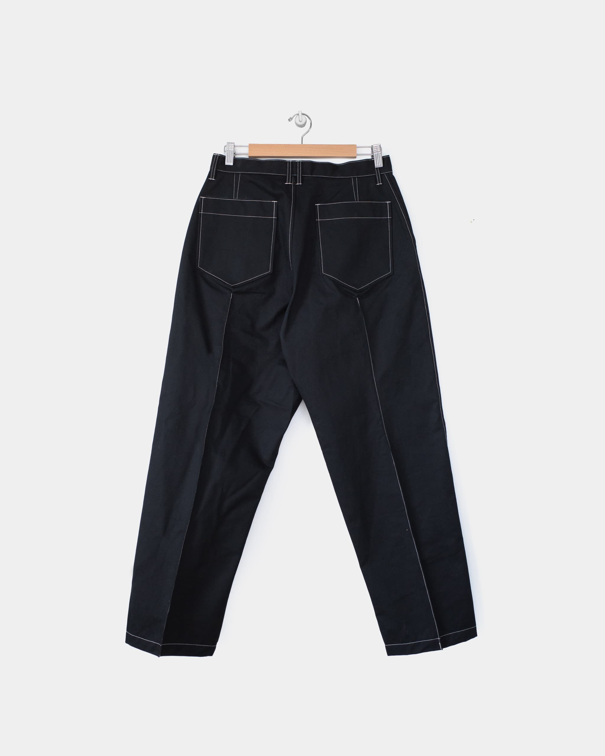Stitched Crease Trouser - Black Drill - James Coward
