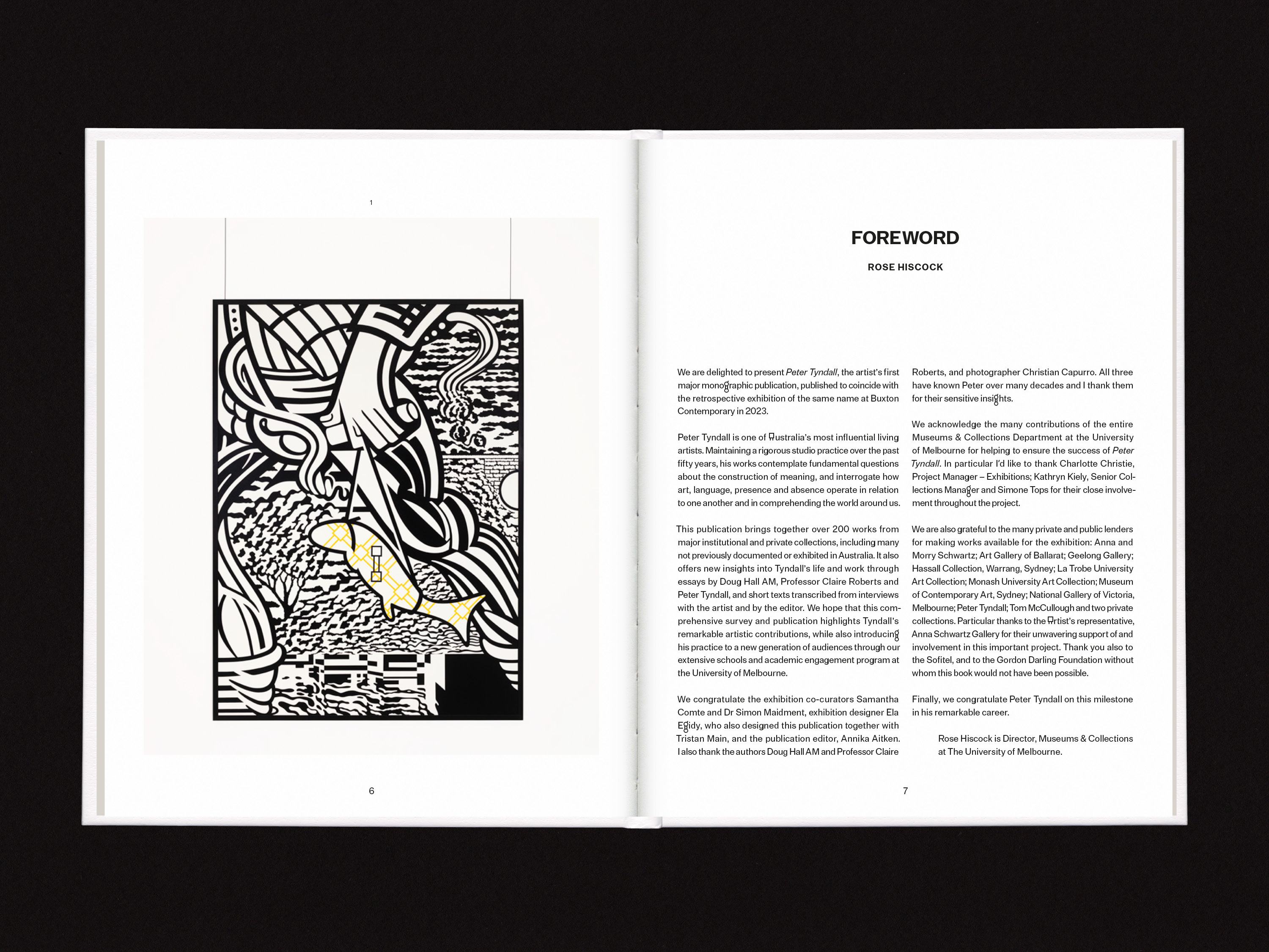 Publication design for ‘Peter Tyndall’, Buxton Contemporary, 2022. 