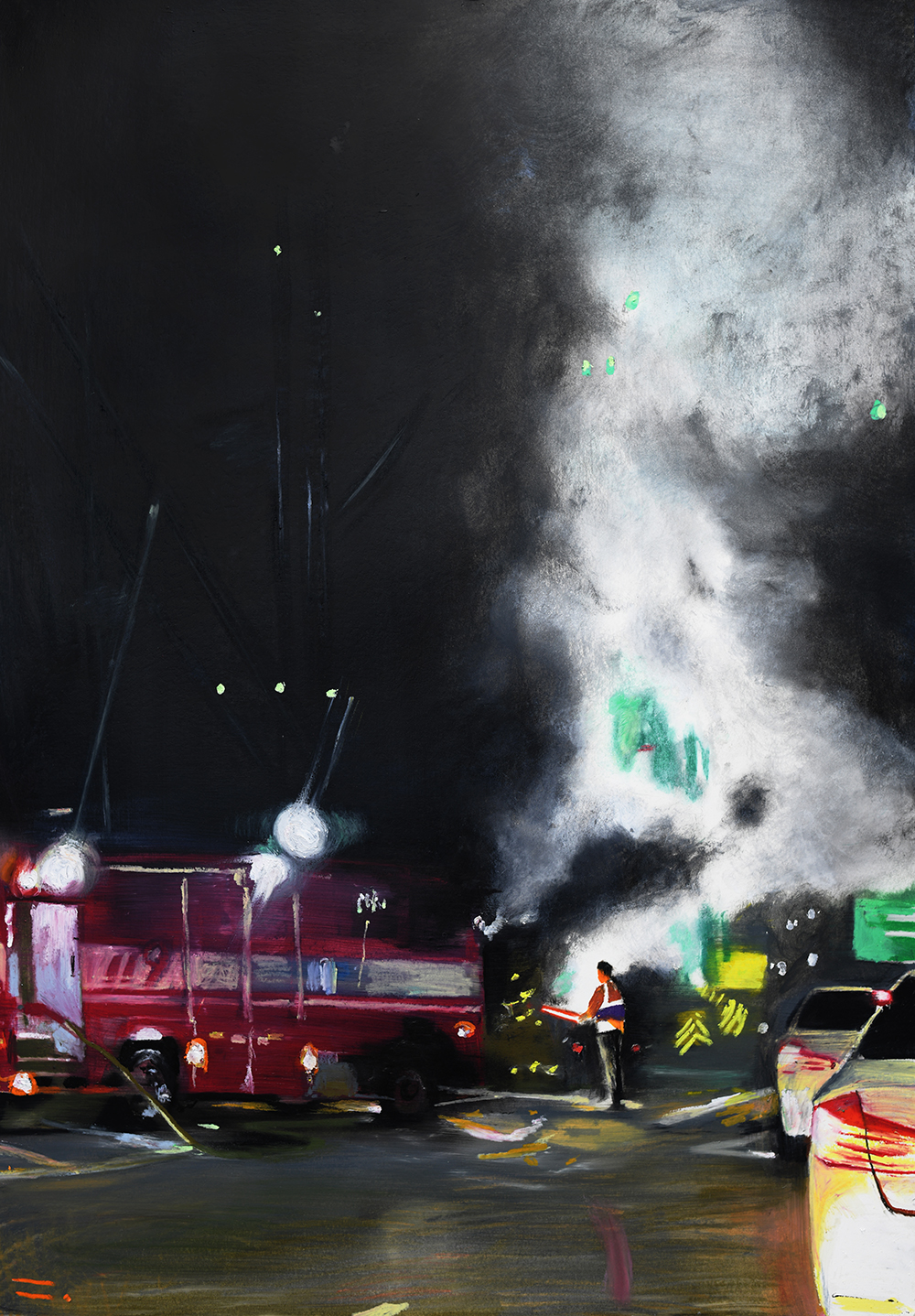 불, 2022, oil pastel on paper, 78.8*54.5(cm) 