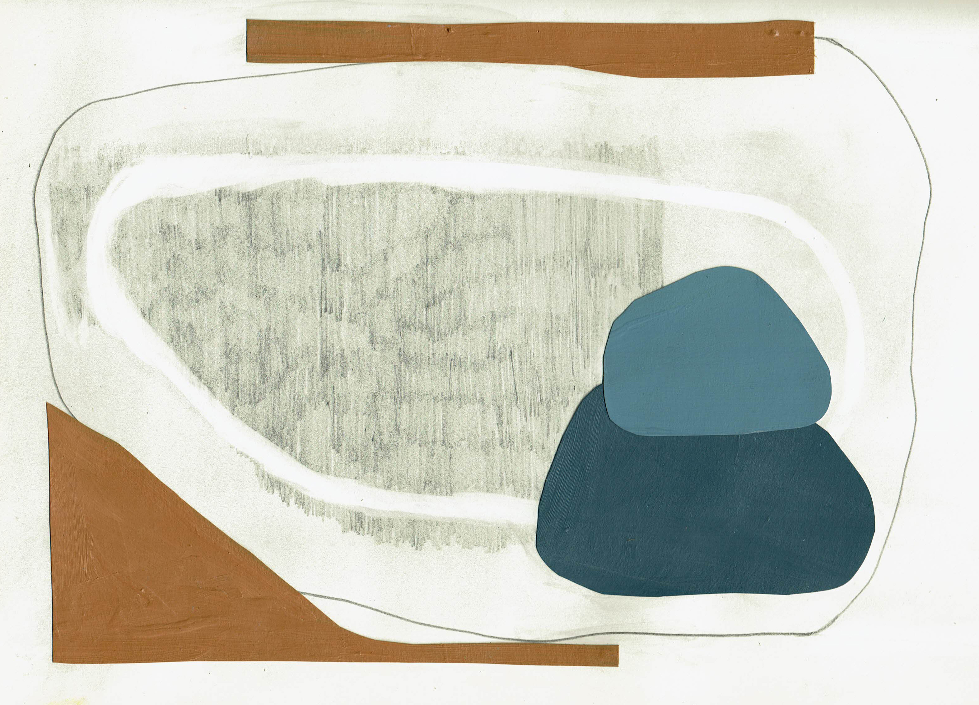 Yumnia Duarte, ¿Qué detiene a una ola?, 2020, Collage & graphite on paper