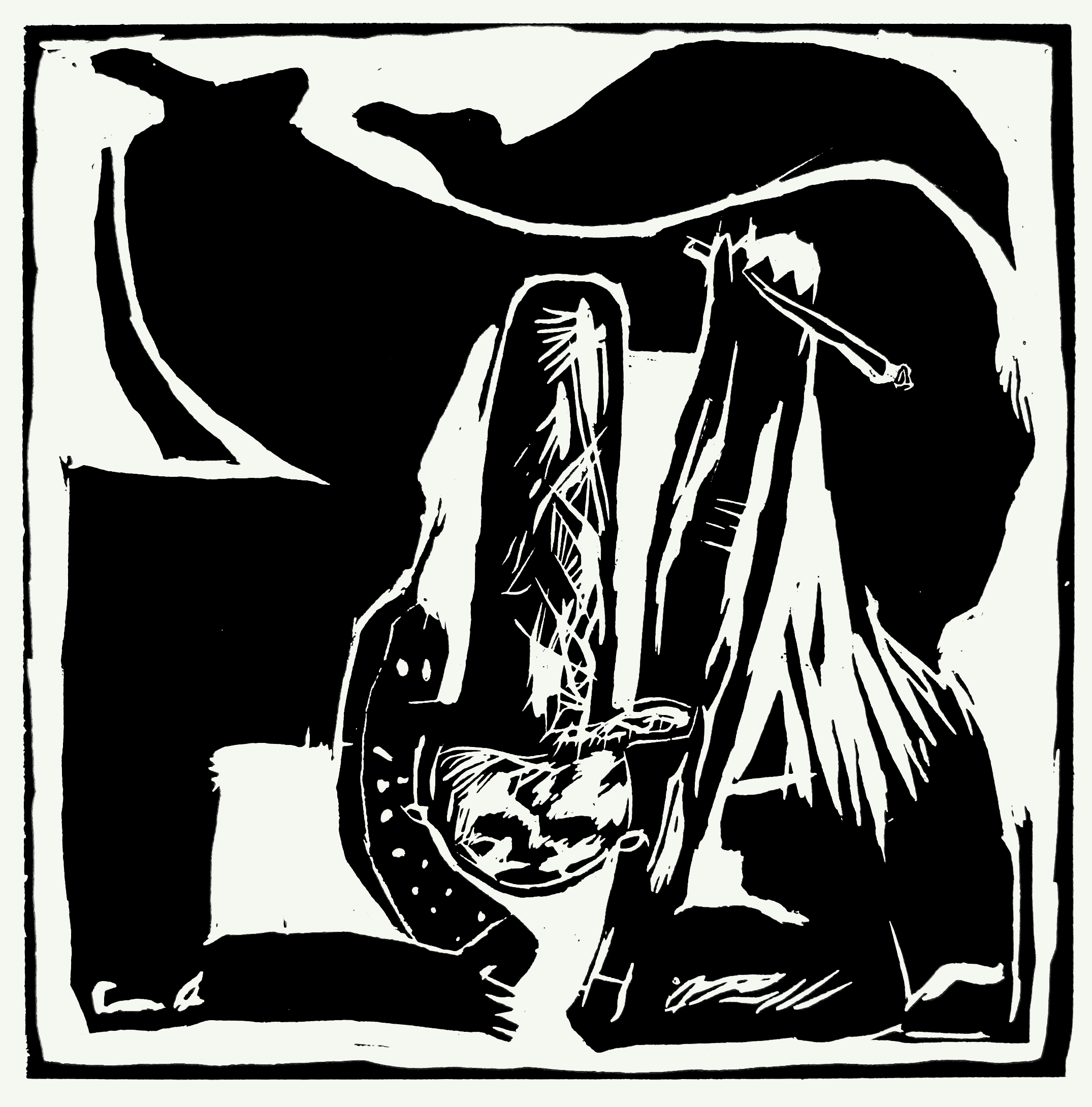 Canemagicwoodcut print on paper, edition of 10, 40x40cm, 2012