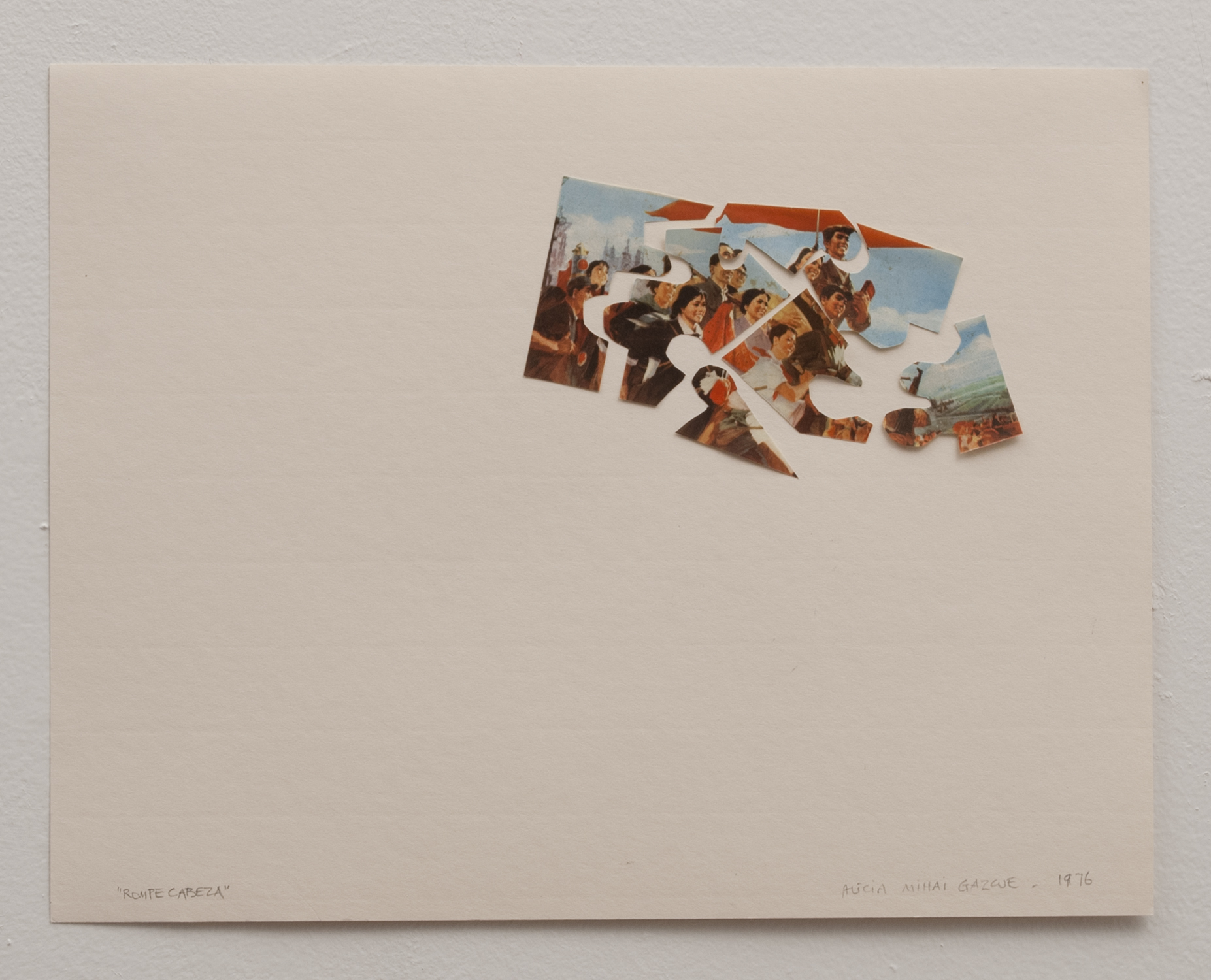 Collage, and graphite on paper. 12” x 9”