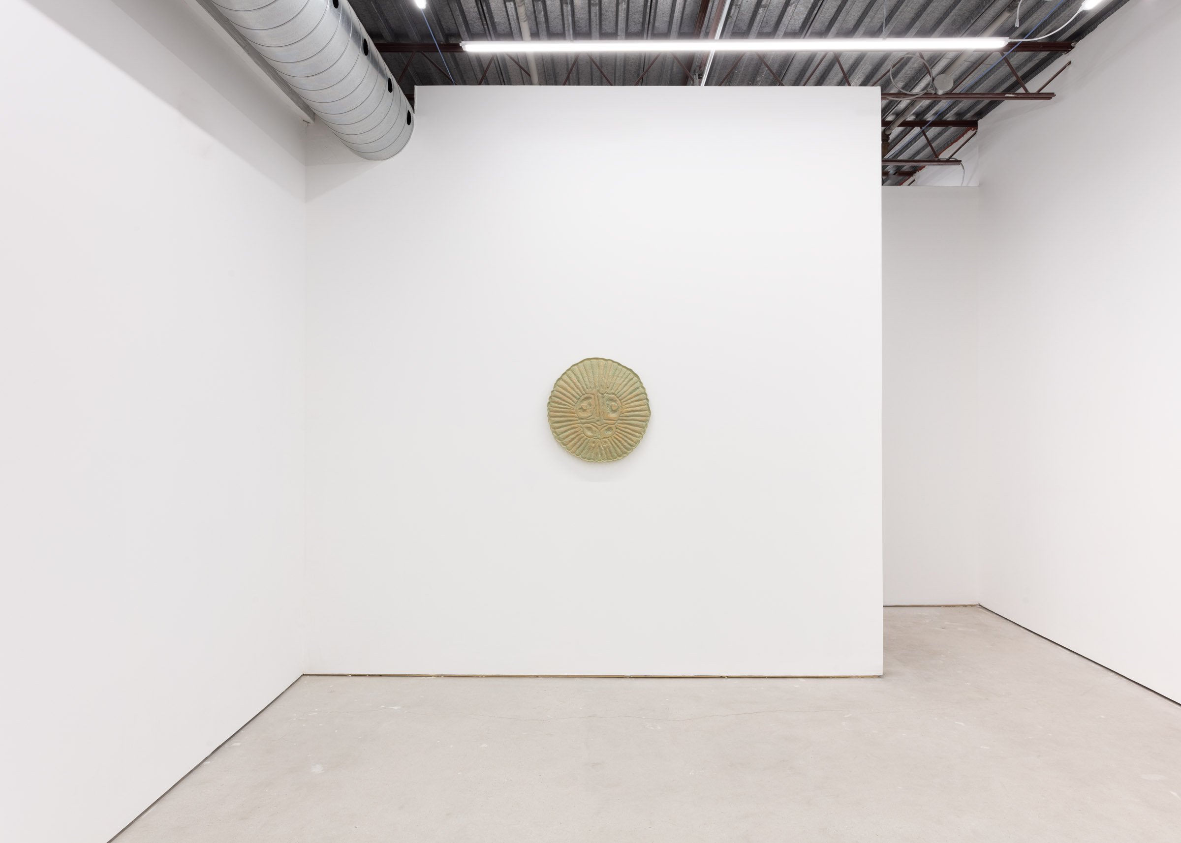 Megan Feniak trapdoor 2022  limewood, milk paint, earth pigments