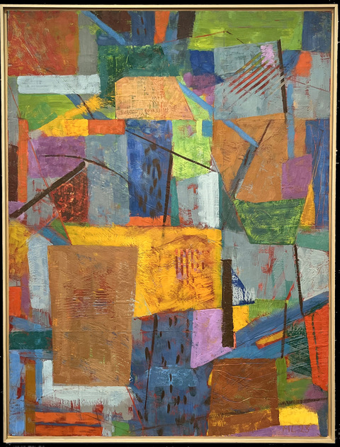 Edifice #5. 2023. encaustic on panel. 40" X 30"