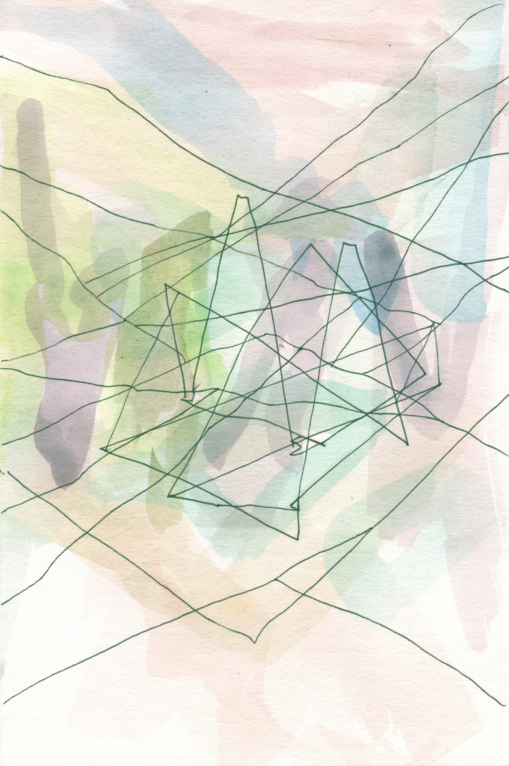 2517, watercolor and ink on paper, 9 x 6 inches