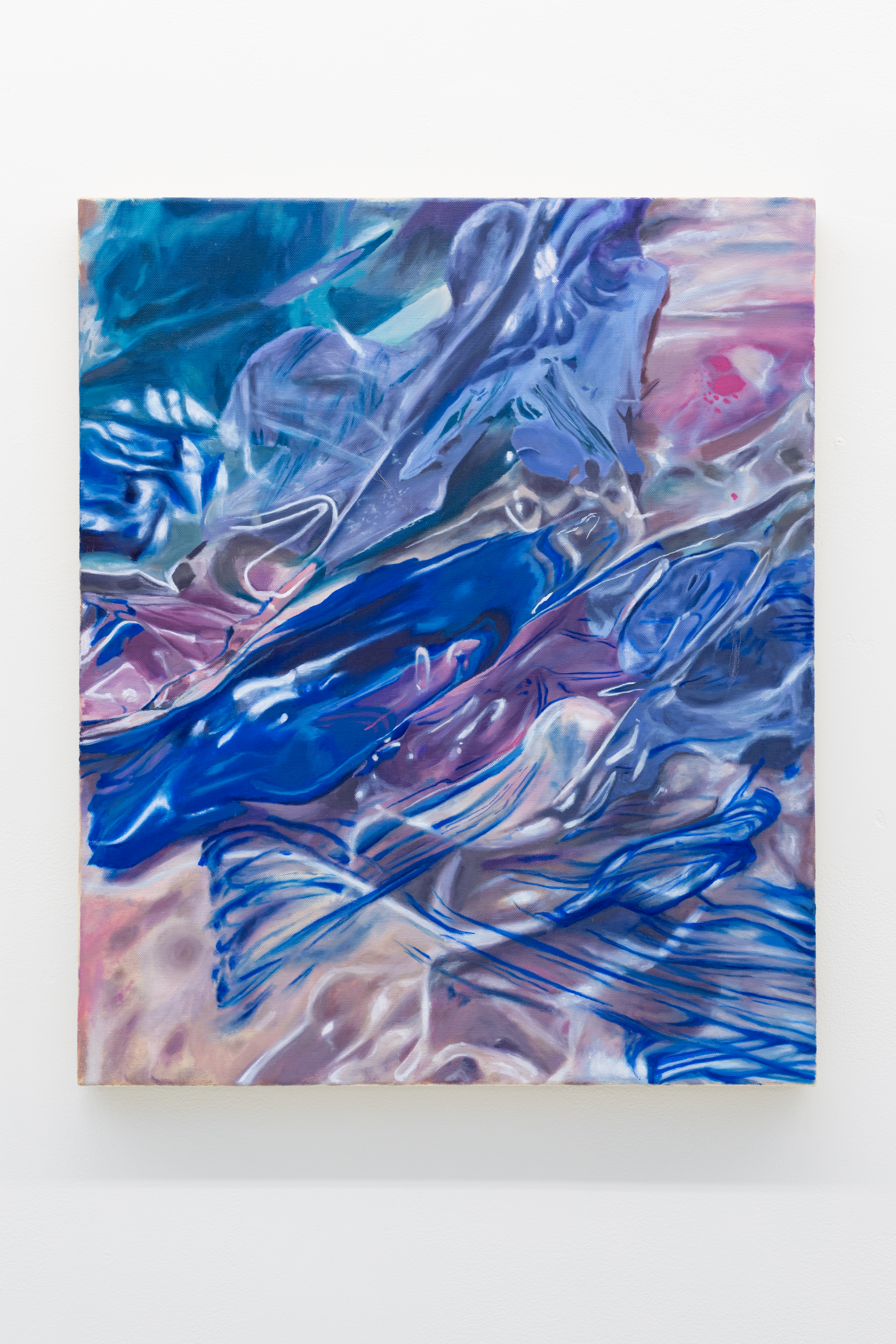 "Close-up du verso d'OG epoxy", Huile sur coton, 20 x 24 po, 2023