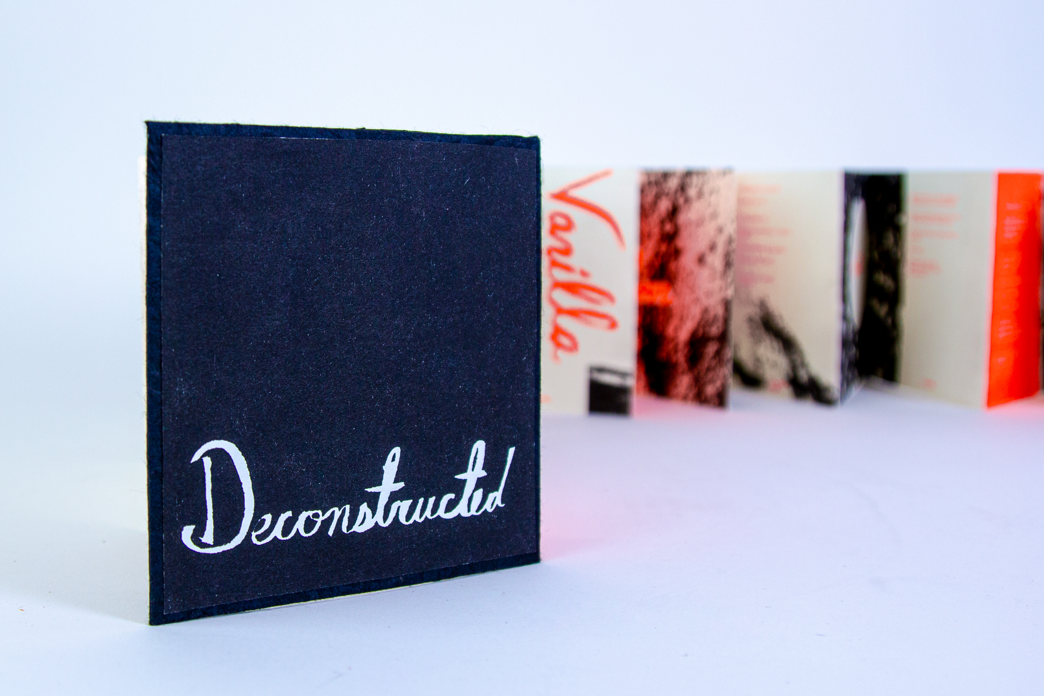 Deconstructed; Handbound Book, Risograph print; 5in x 5in; 2025