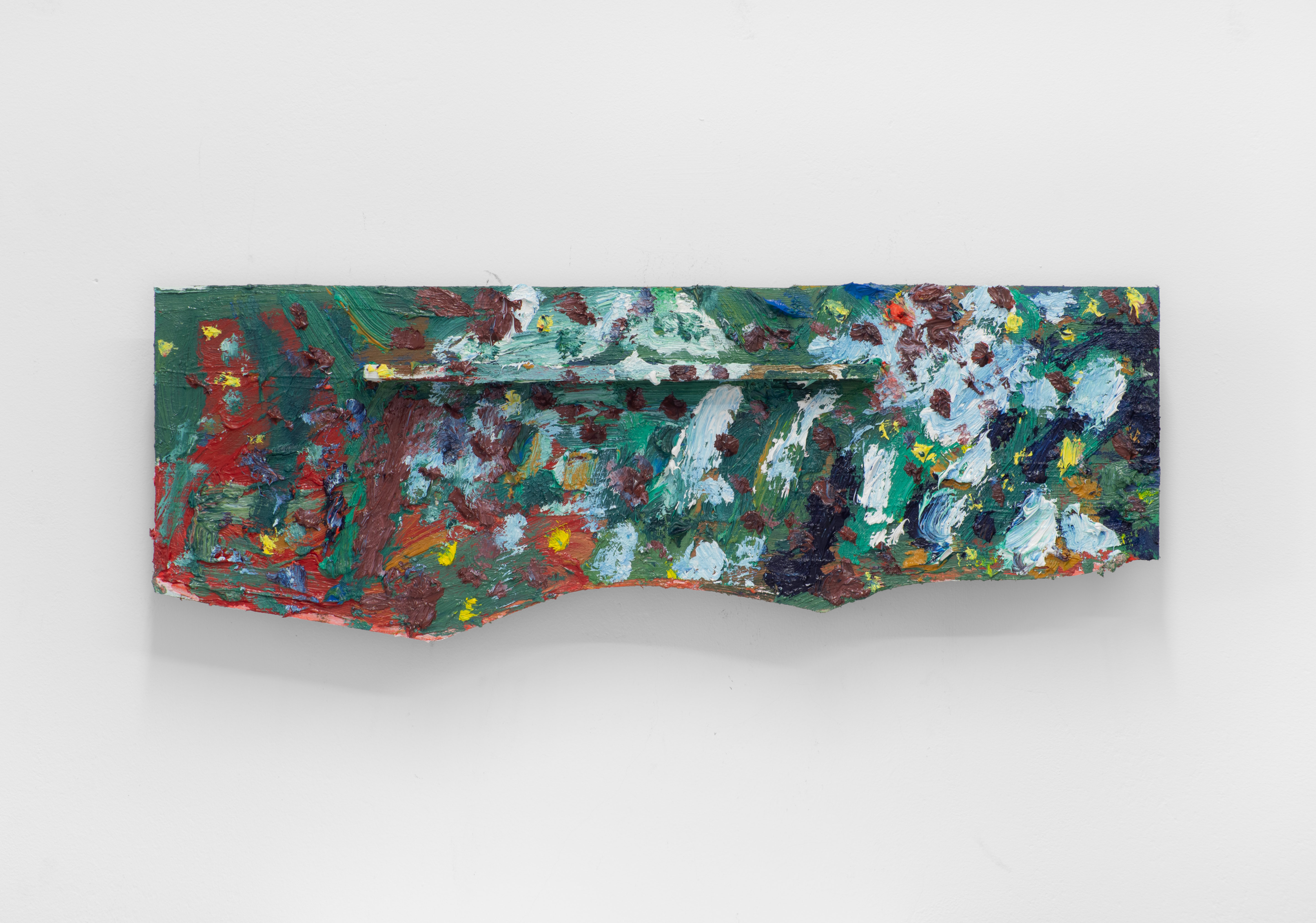 Nest-mouth, 2025  Oil on wood  20 x 50 cm