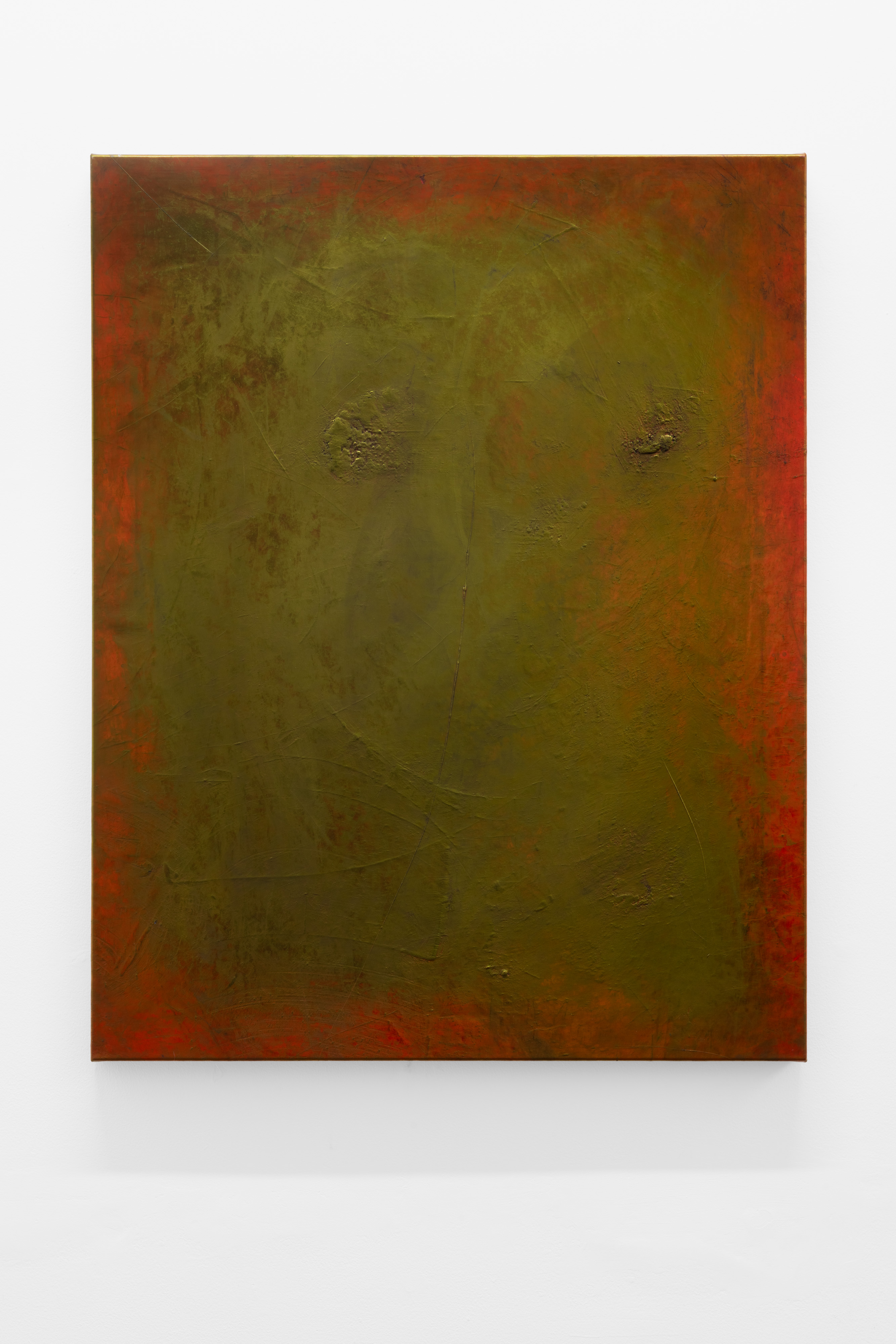 Mineral Painting (Blood of nature), Cinnabar, acrylic on linen, 95 x 77cm. Photo: Laura Moore 	