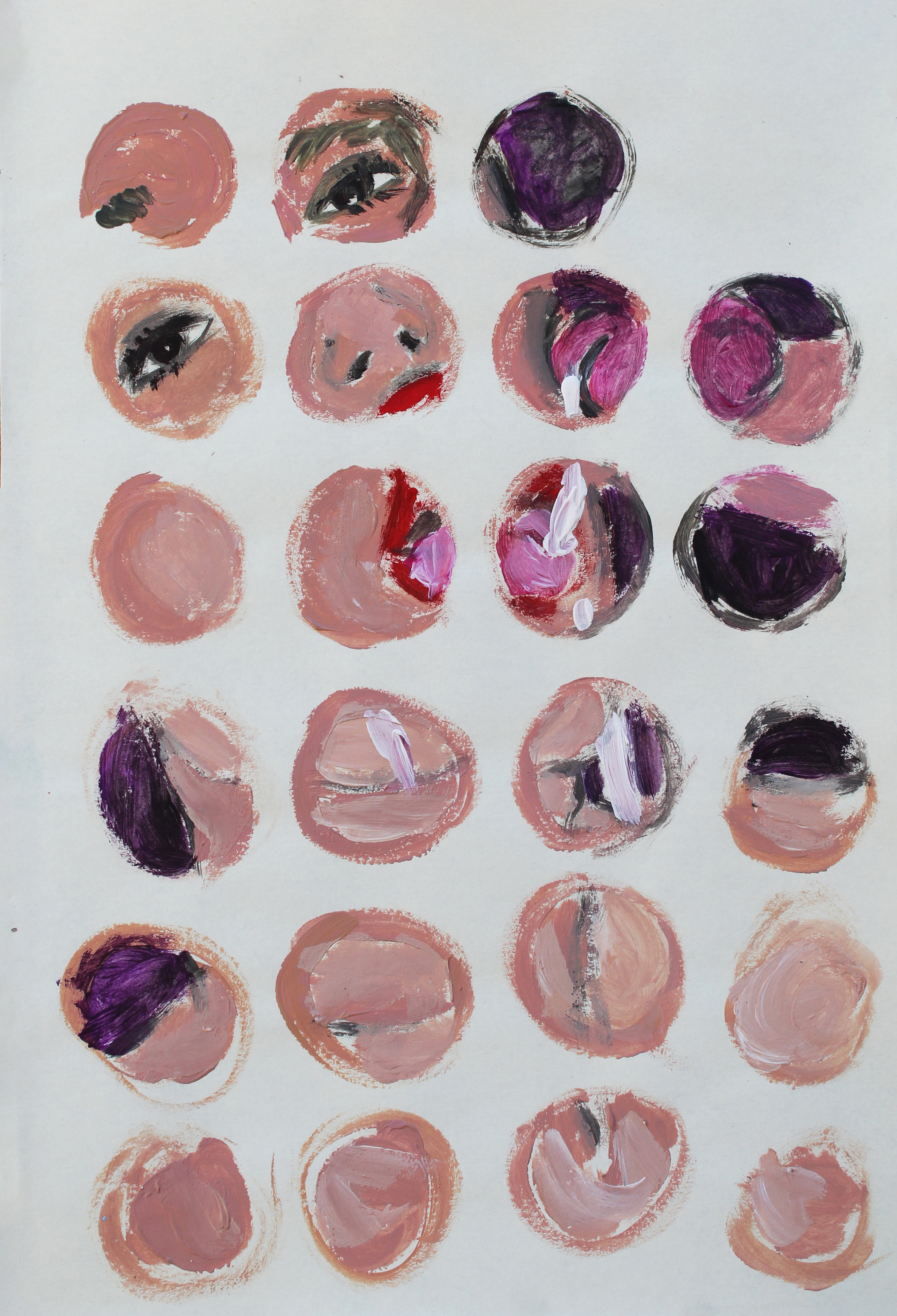 Body dots, Acrylic on paper, A5, 2020