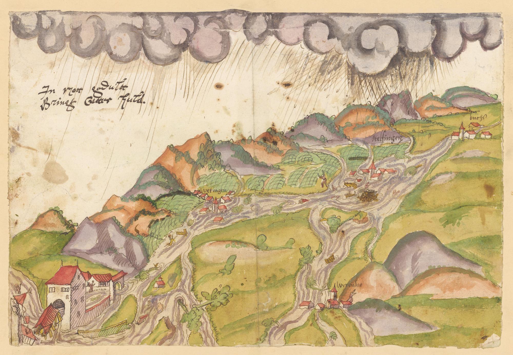 Floods in Furttal in the Middle Ages. Source: ba.e-pics.ethz.ch.