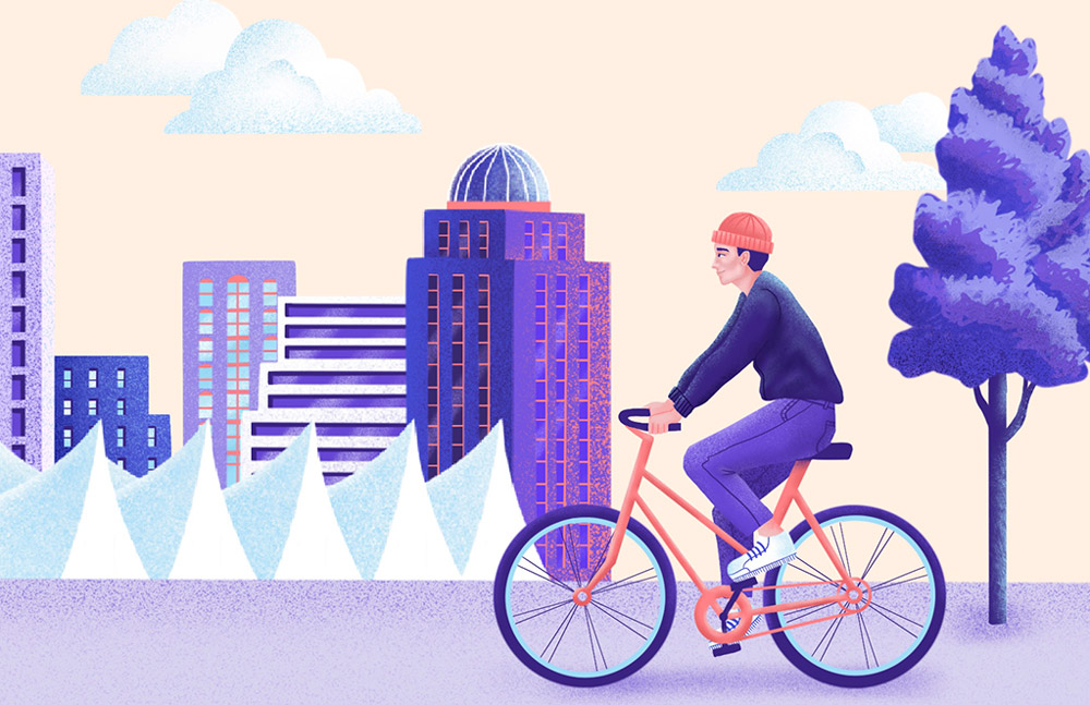 A Cycle Through Vancity Illustration