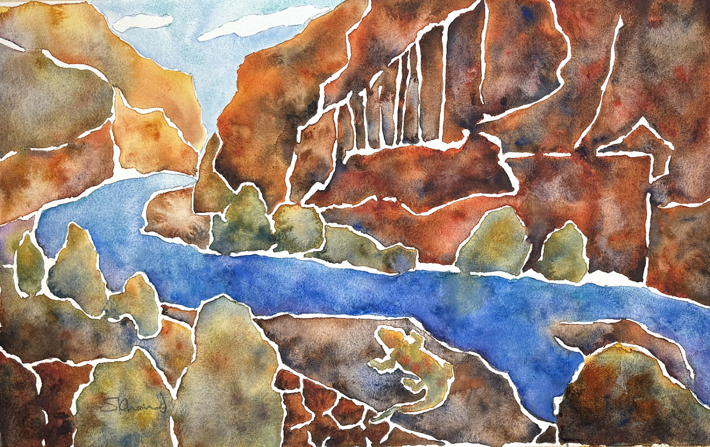 CUTTING THROUGH THE CANYON - 15x22, Available