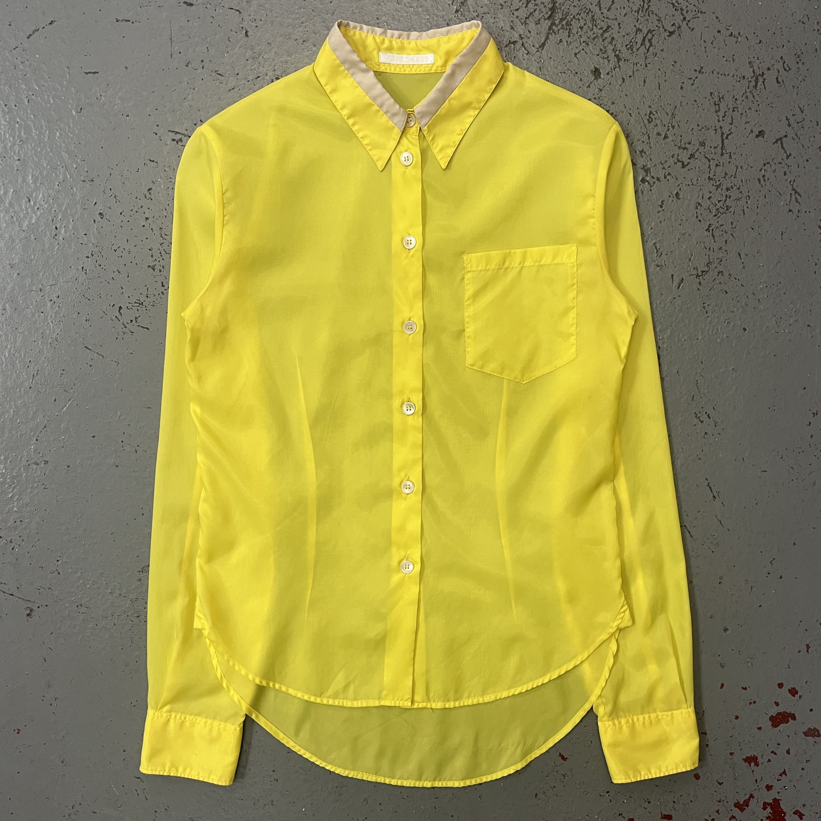 トップス 1996 HELMUT LANG nylon shirt Helmut Lang, S/S 1996 Green Nylon Shirt - LA NAUSÉE