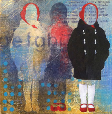 Red Shoes No. 4 2015  Mixed media 6" x 6"