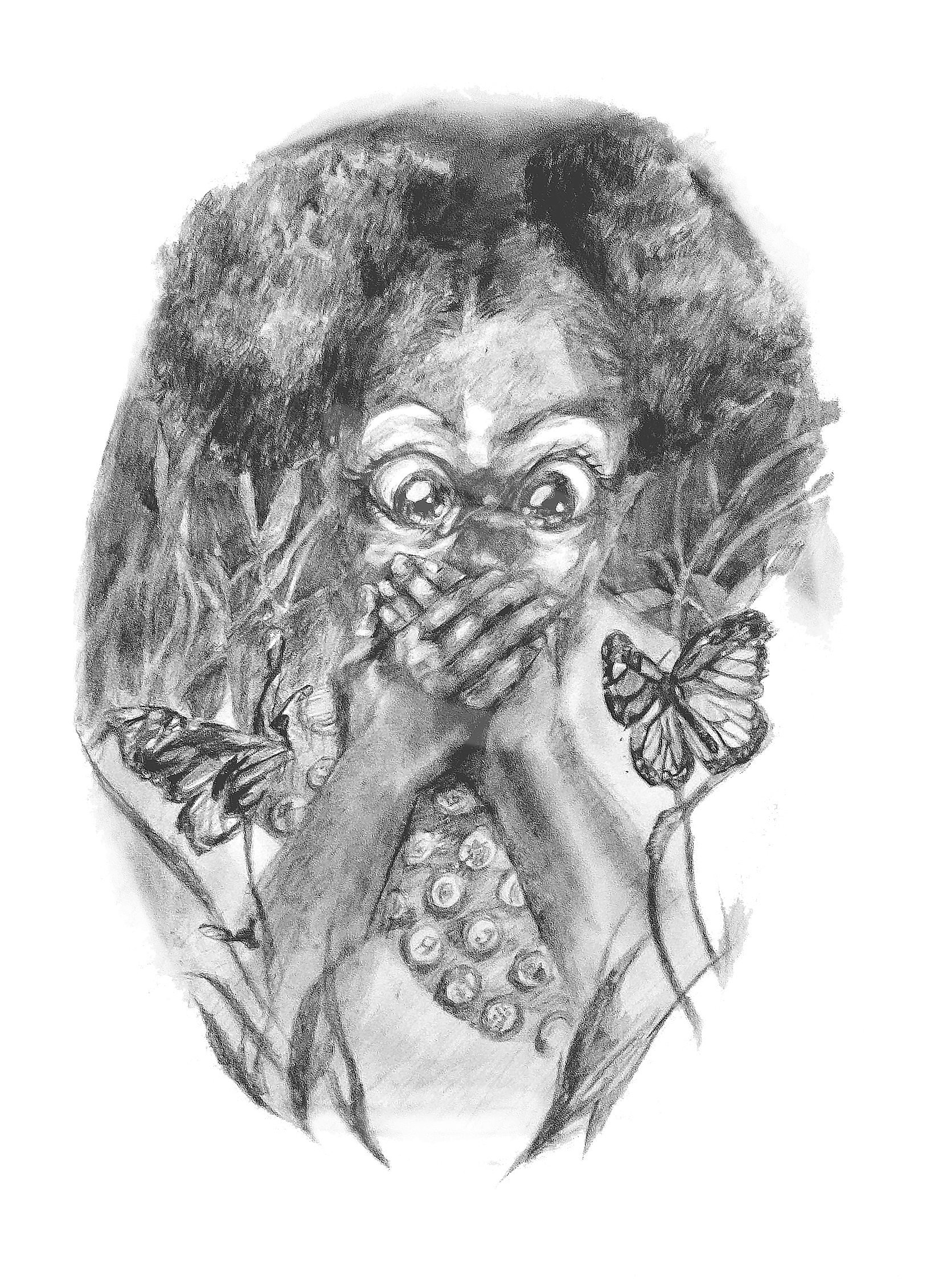 'Mudpuddling (Butterflies)' ☆ 18in x 16in ☆ Graphite on paper