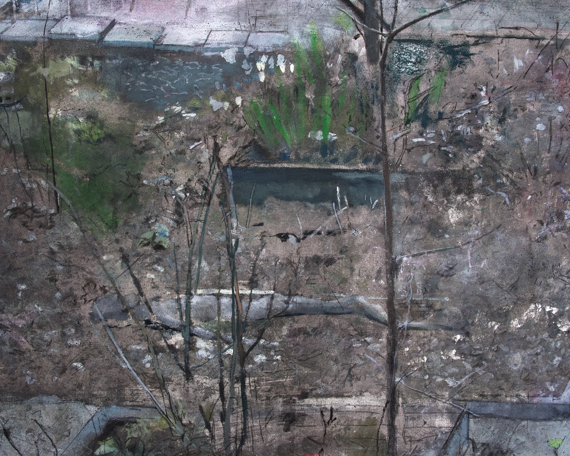 "Garden Breaks", 2022  mixed media on paper, 180.5 x 130.5 cm Private collection