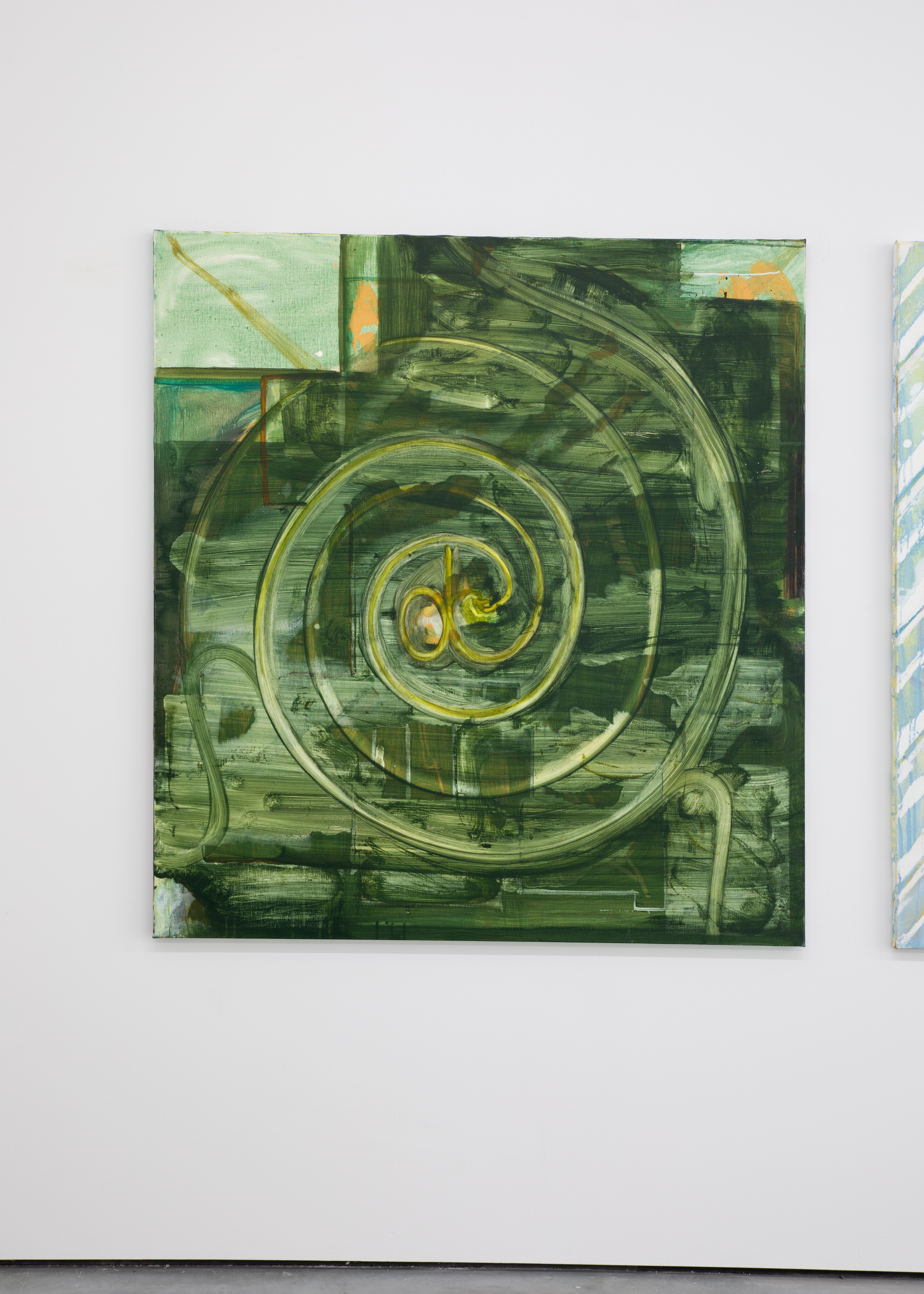 'Untitled (d, d, d, d, d)', oil and enamel on canvas 130 x 120 cm, 2025.