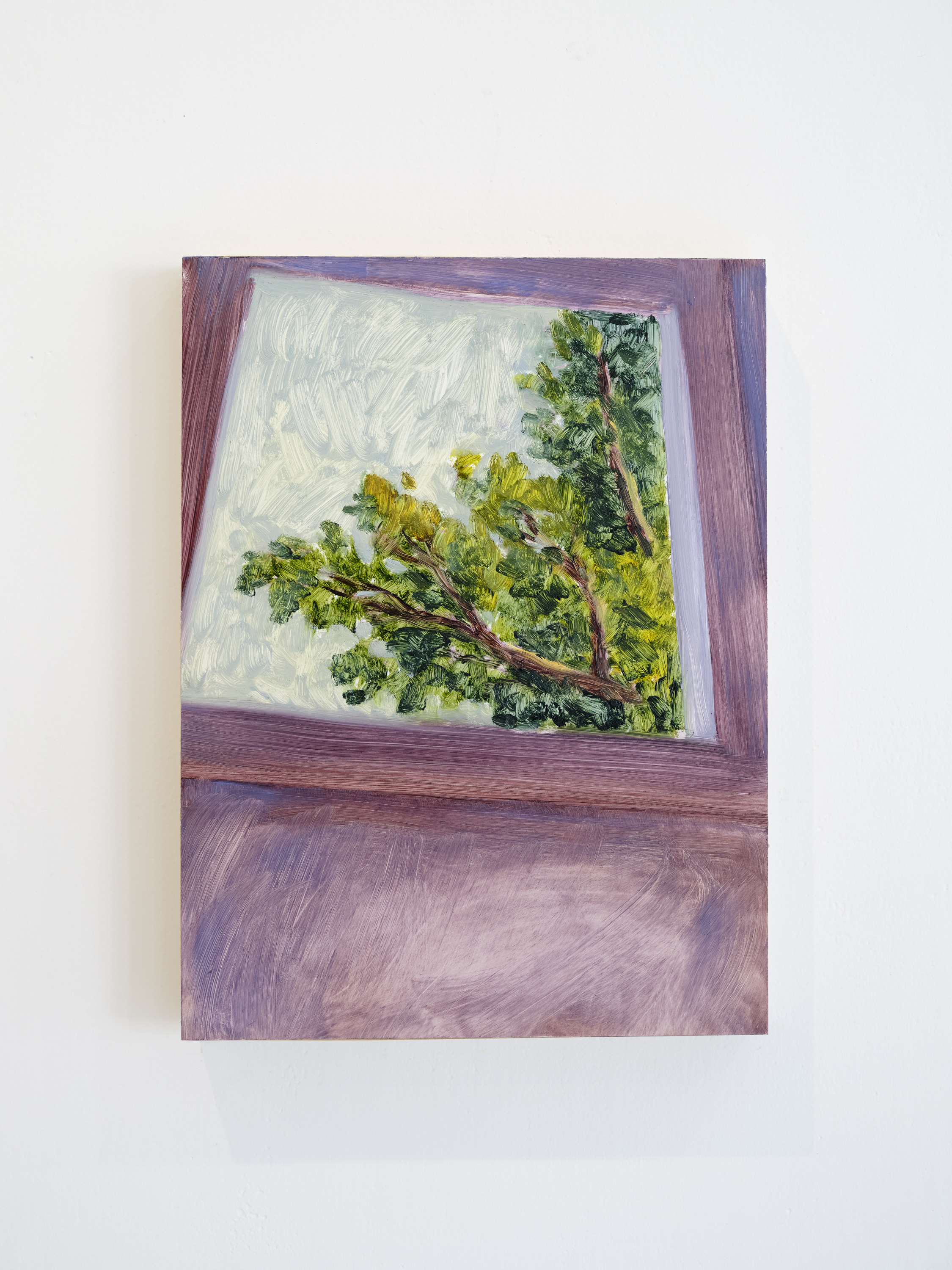 "Looking out, reaching in", 11 x 9 inches, oil on yupo mounted on board. 2025. $300