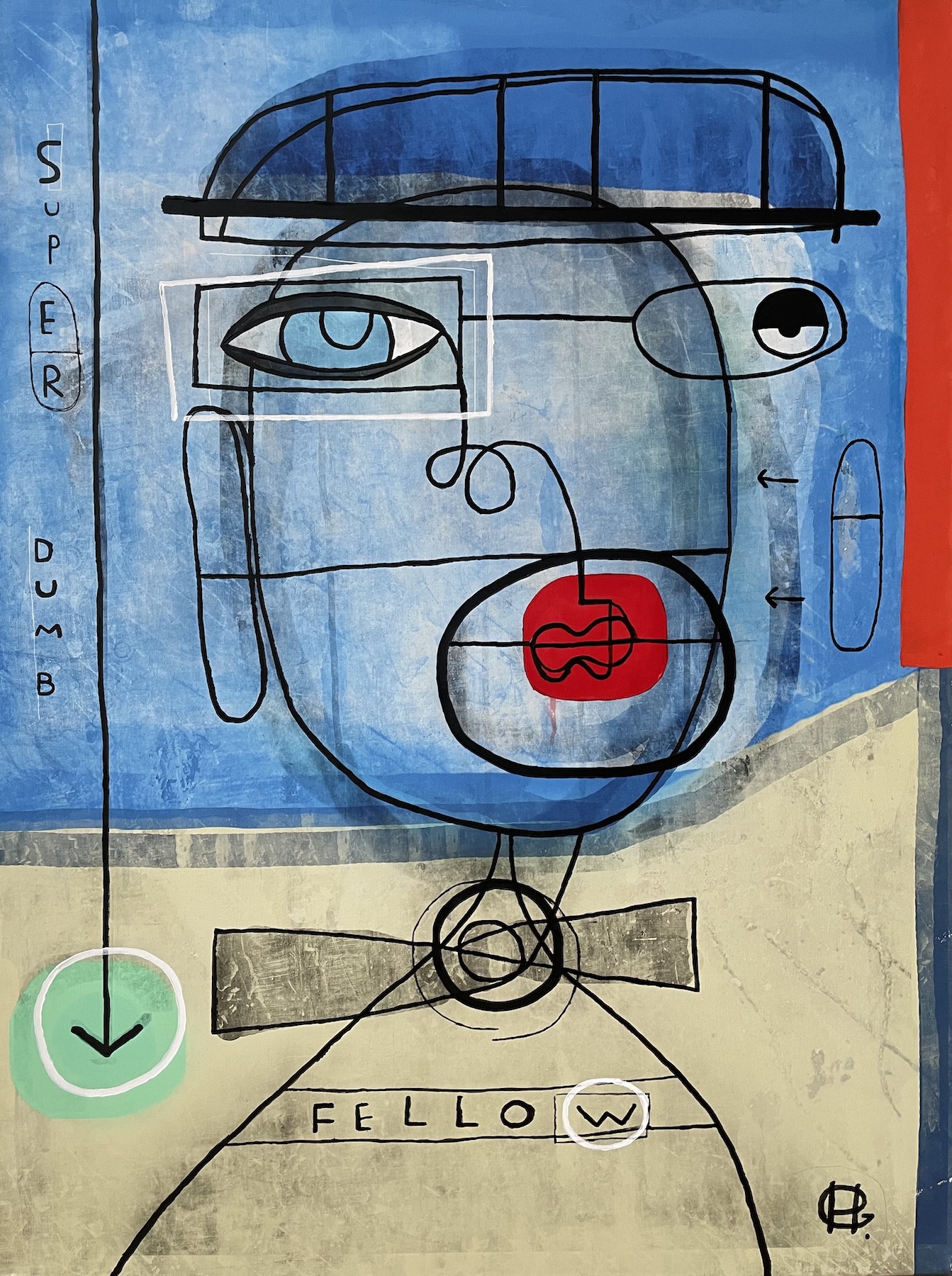 Super Dumb Fellow, 2017120 x 90 cmMixed media on canvas