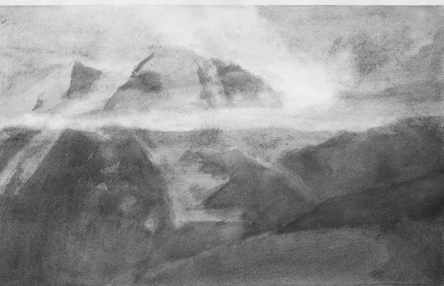 Massif, brumes (III)gouache on paper32,5 x 50 cm, 2017