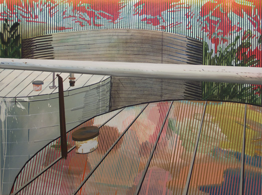 Bitumar Tanks, Acrylic and Oil on Canvas, 54"x72" 2011