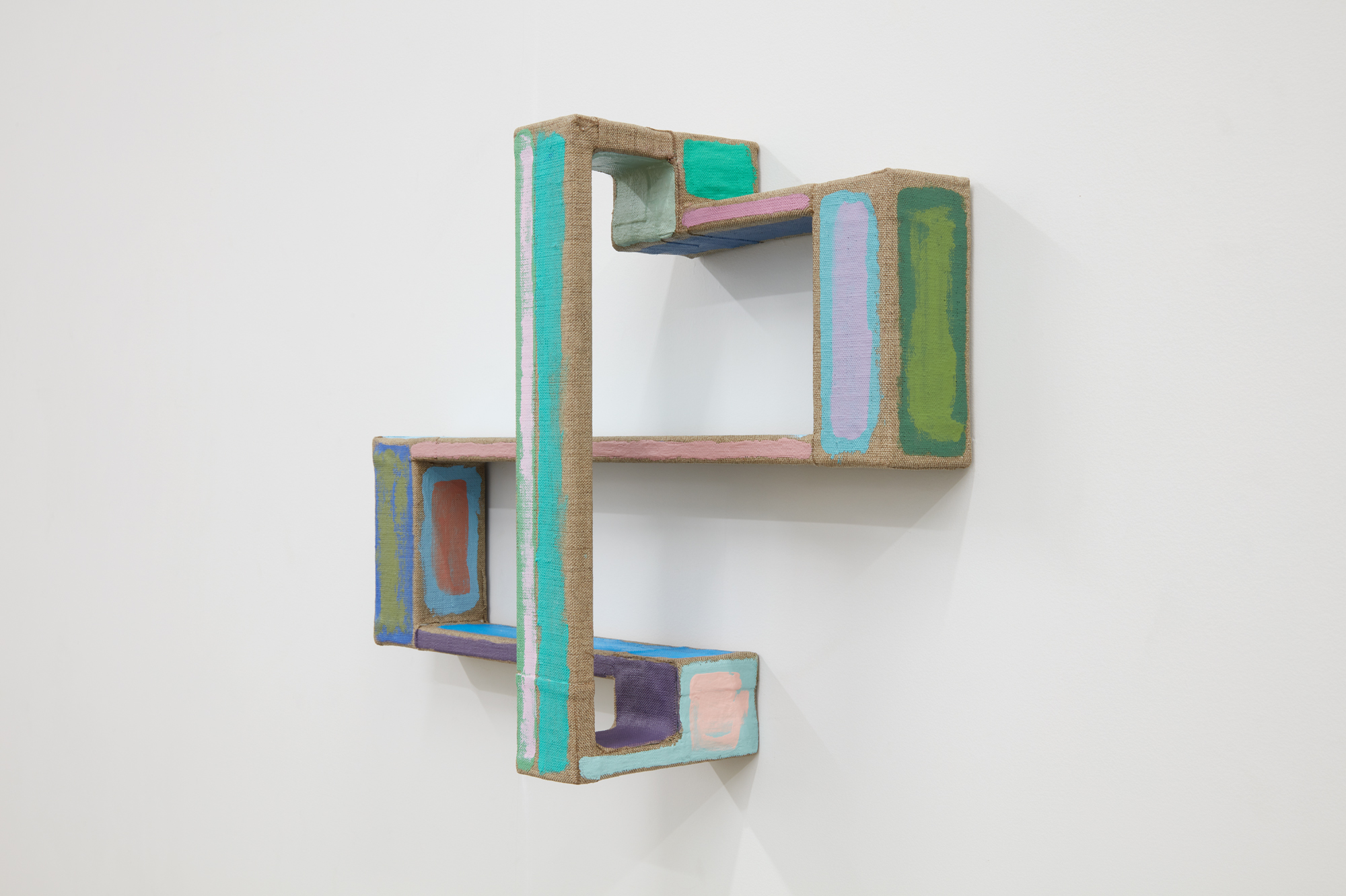 Utterance 5, 2019Mild steel, Belgian linen, acrylic paint13" x 18 &sup1;&frasl;₄" x 4 &sup1;&frasl;₂"