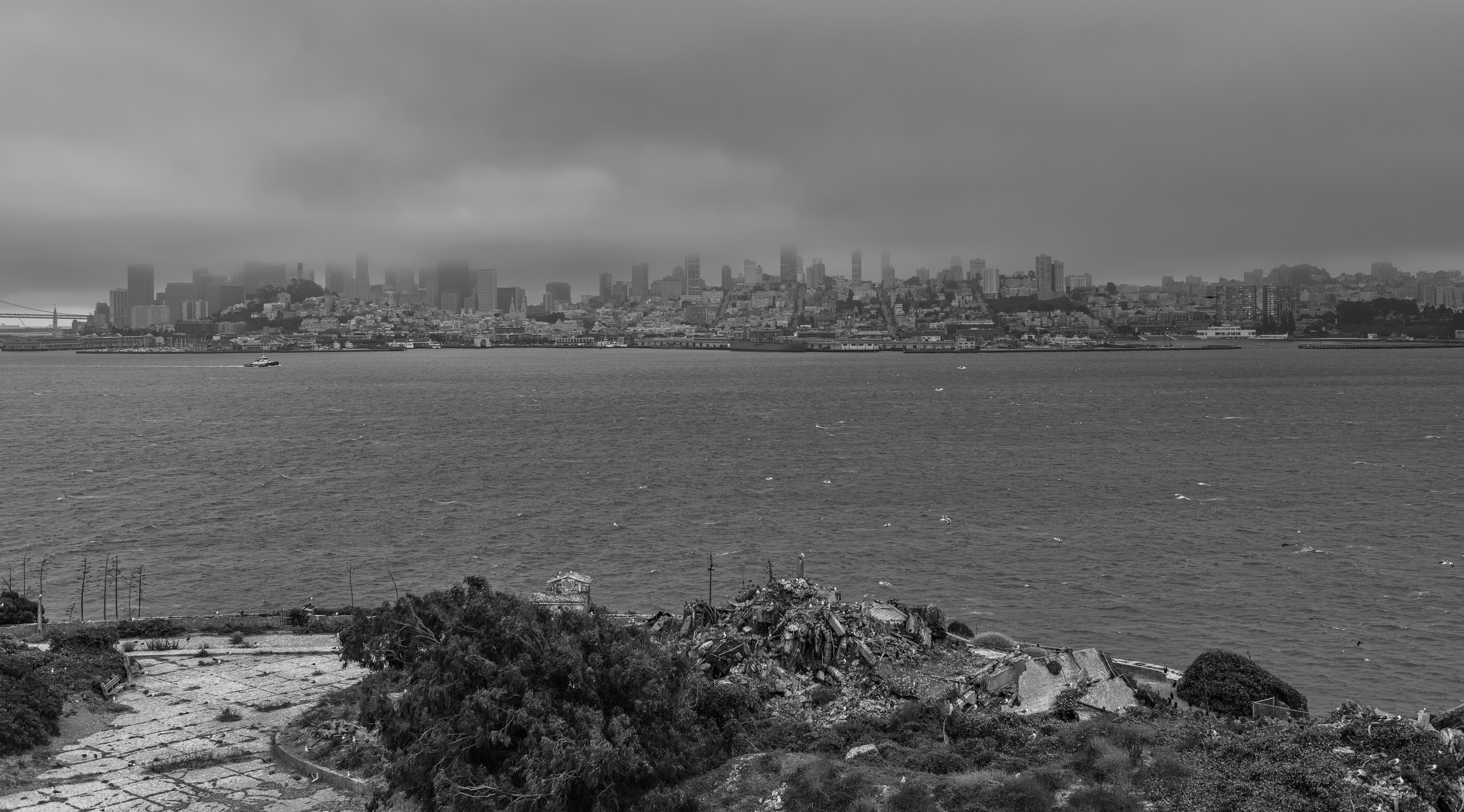 Vue de San Francisco depuis l'Alcatraz. Californie.