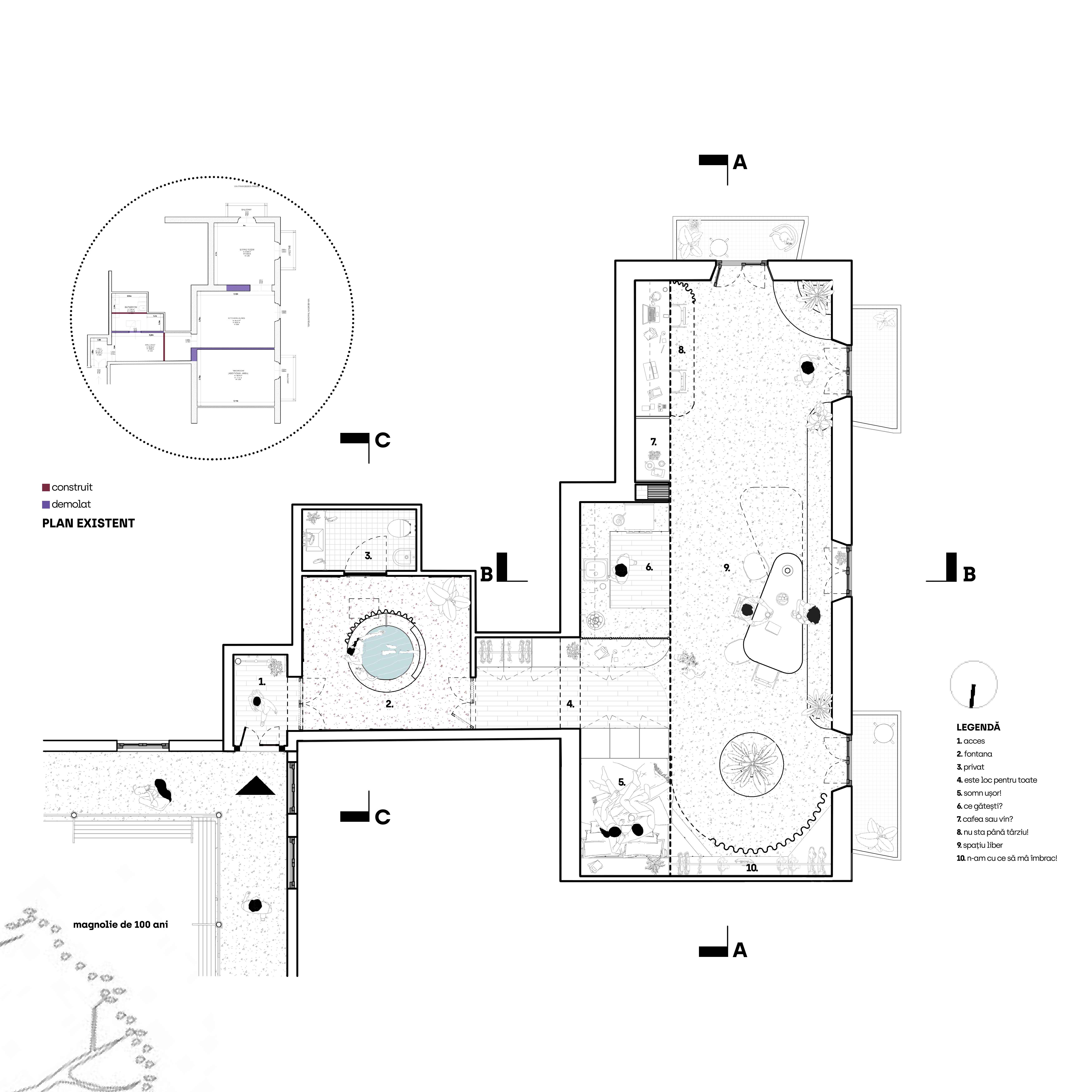 plan existent (stânga sus) & plan propus