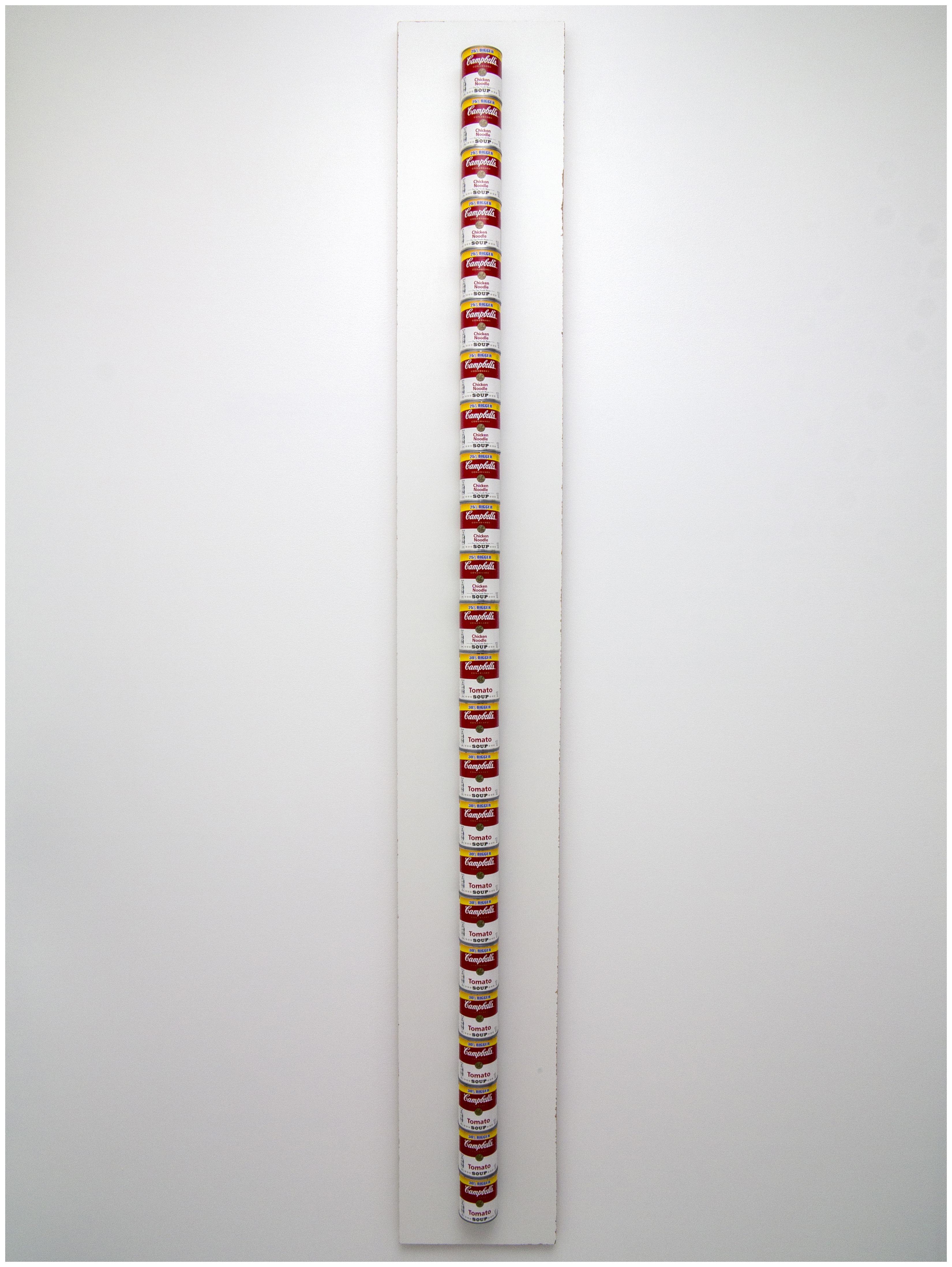 25% and 30% Bigger Than 10.75 Oz Condensed Soup Cans, 2018One case of chicken noodle soup, one case of tomato soup, melamine12.859 x 97 x 4.188 in.32.66 x 246.38 x 10.64 cm
