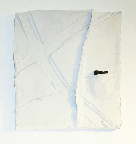 Ich hab soviel Platz, komm mich mal besuchen, 2017, leather, car key, 53 x 44 cm