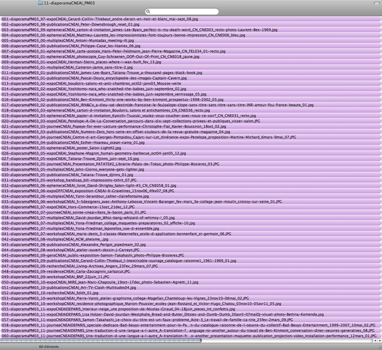CNEAI=Art Center's photo library Organization