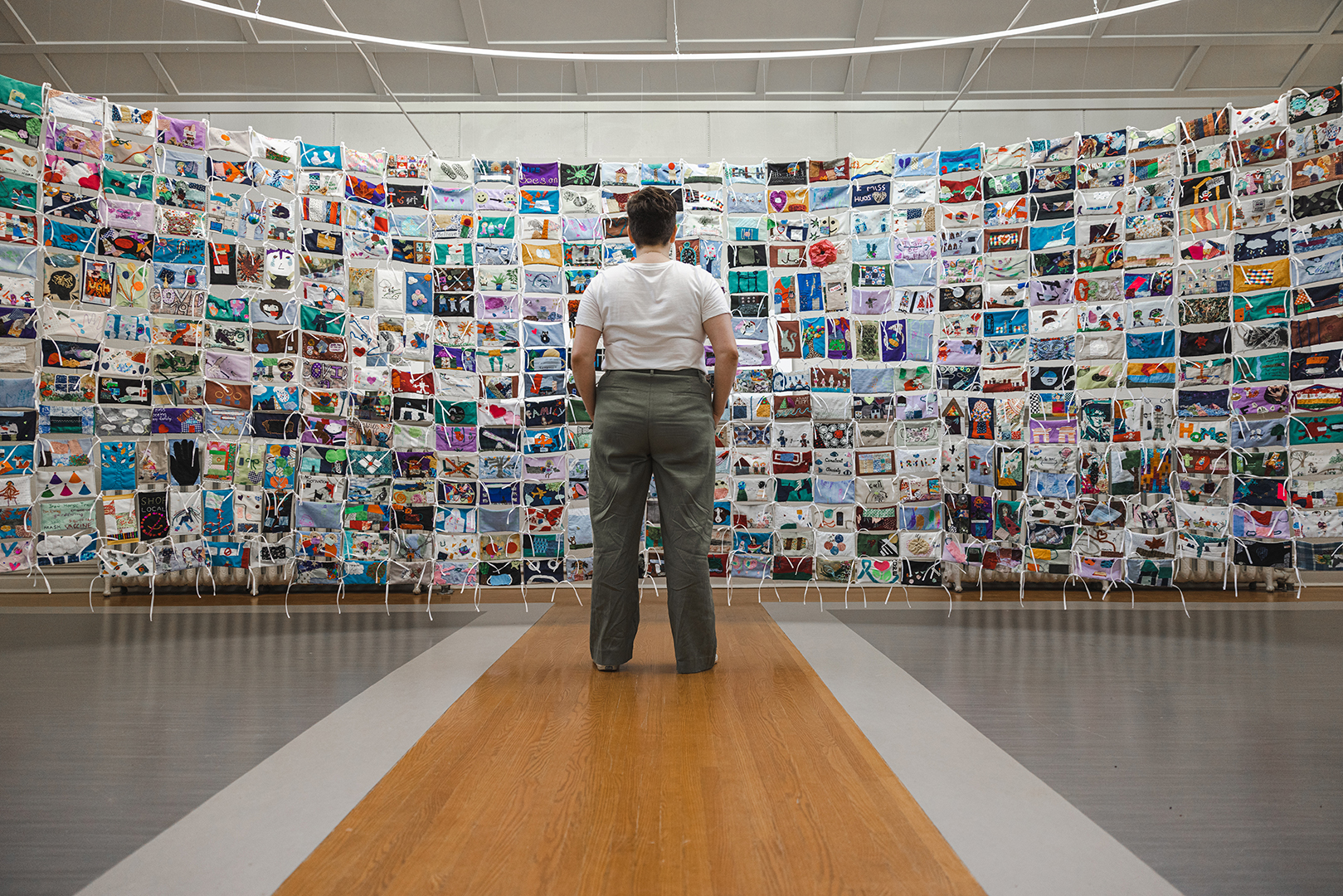 Quilt on display at the Homer Watson Gallery