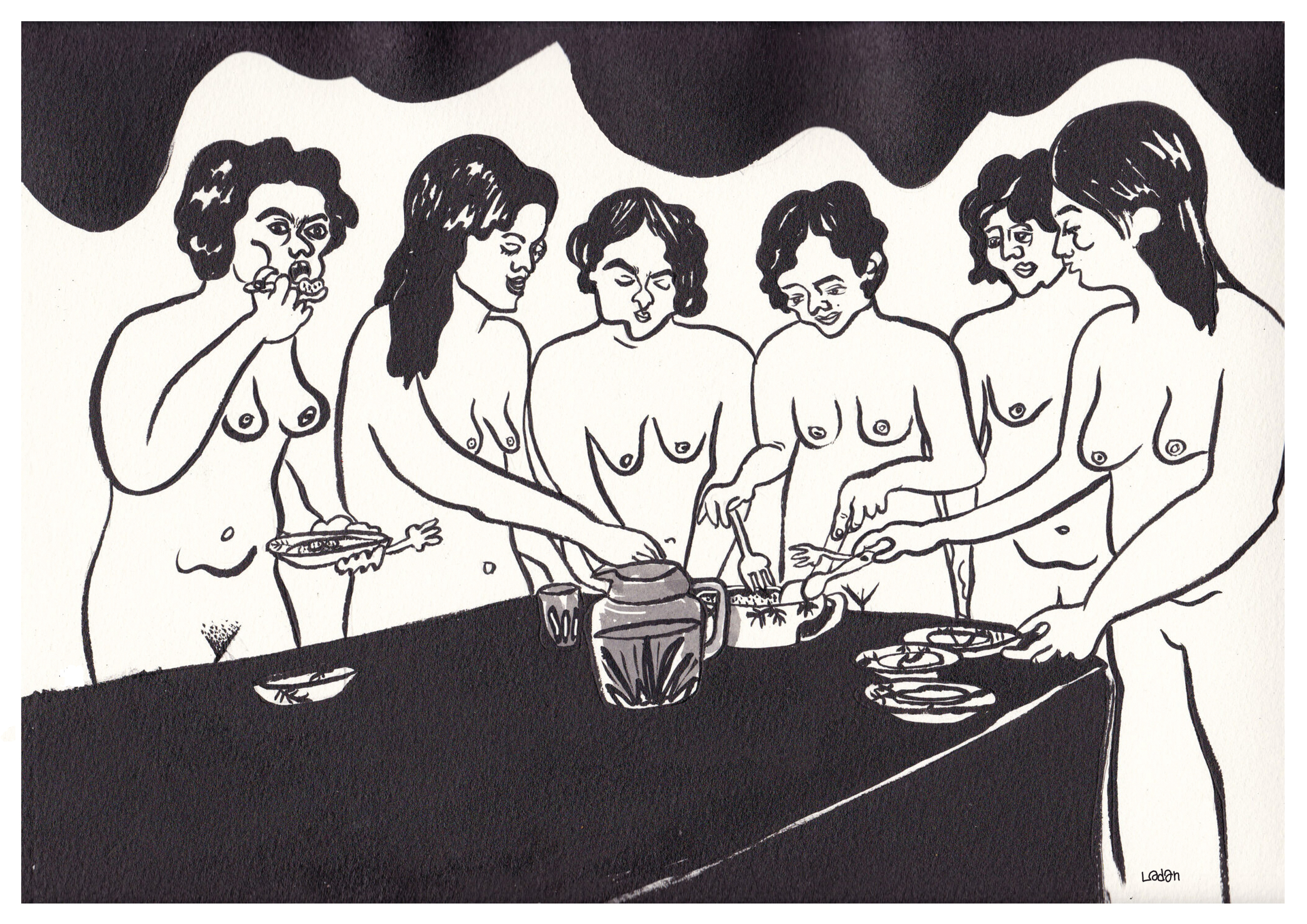 The Last Supper, Ink on paper, 25.35cm