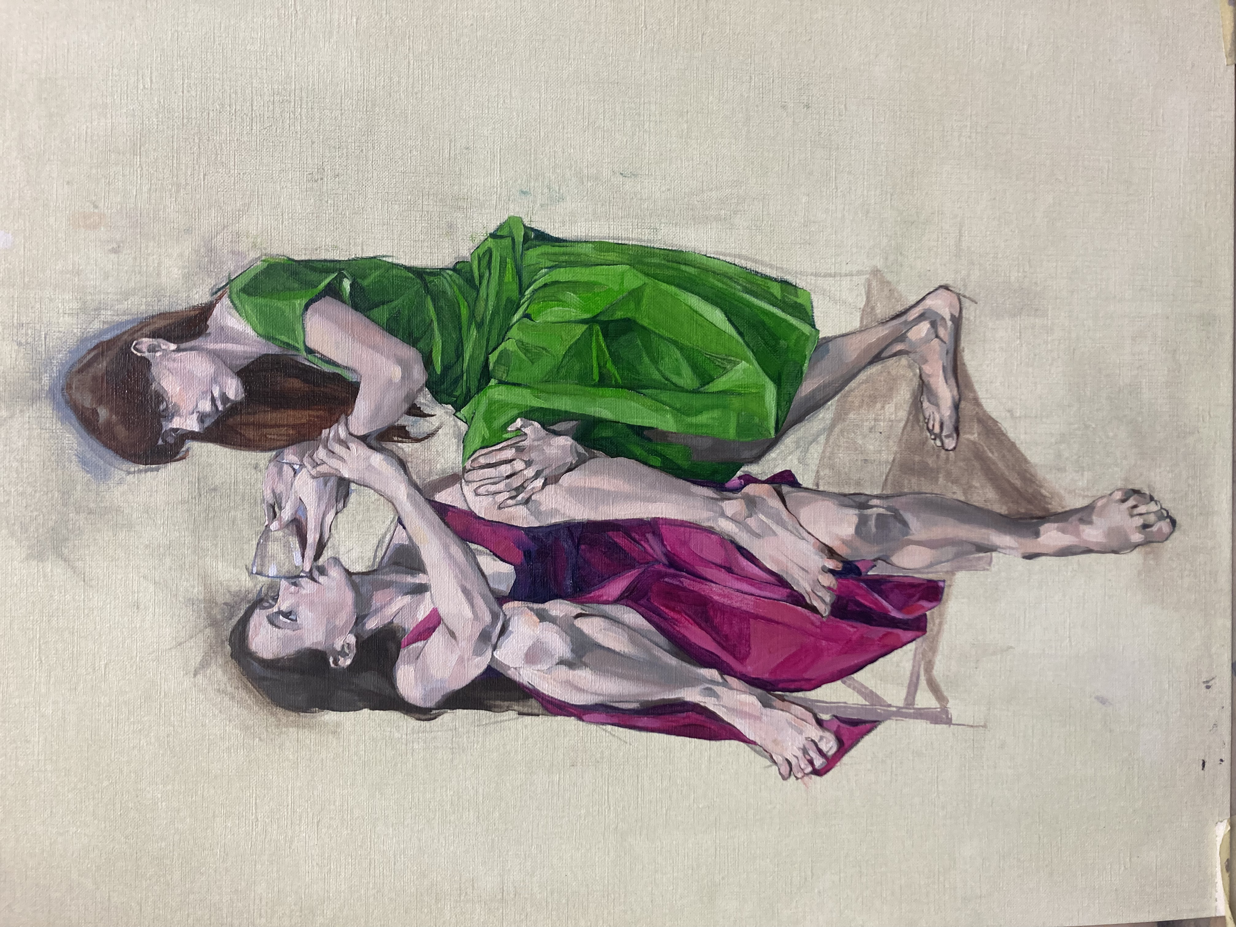 Calvin Ricahrds, Too much water hast thou Ophelia. Oil on paper. 55cm x 45cm. £350.00