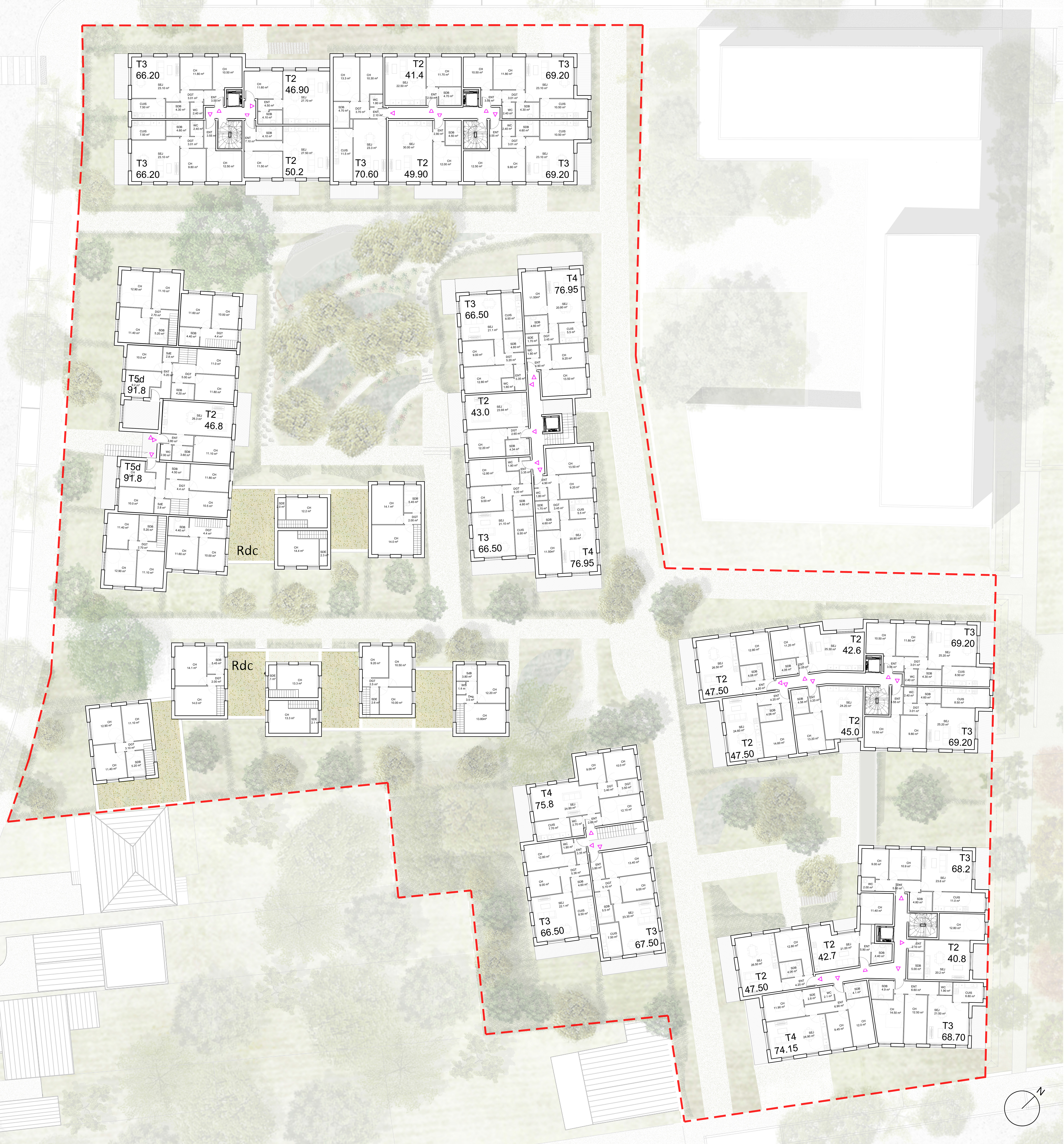 Plan étage courant
