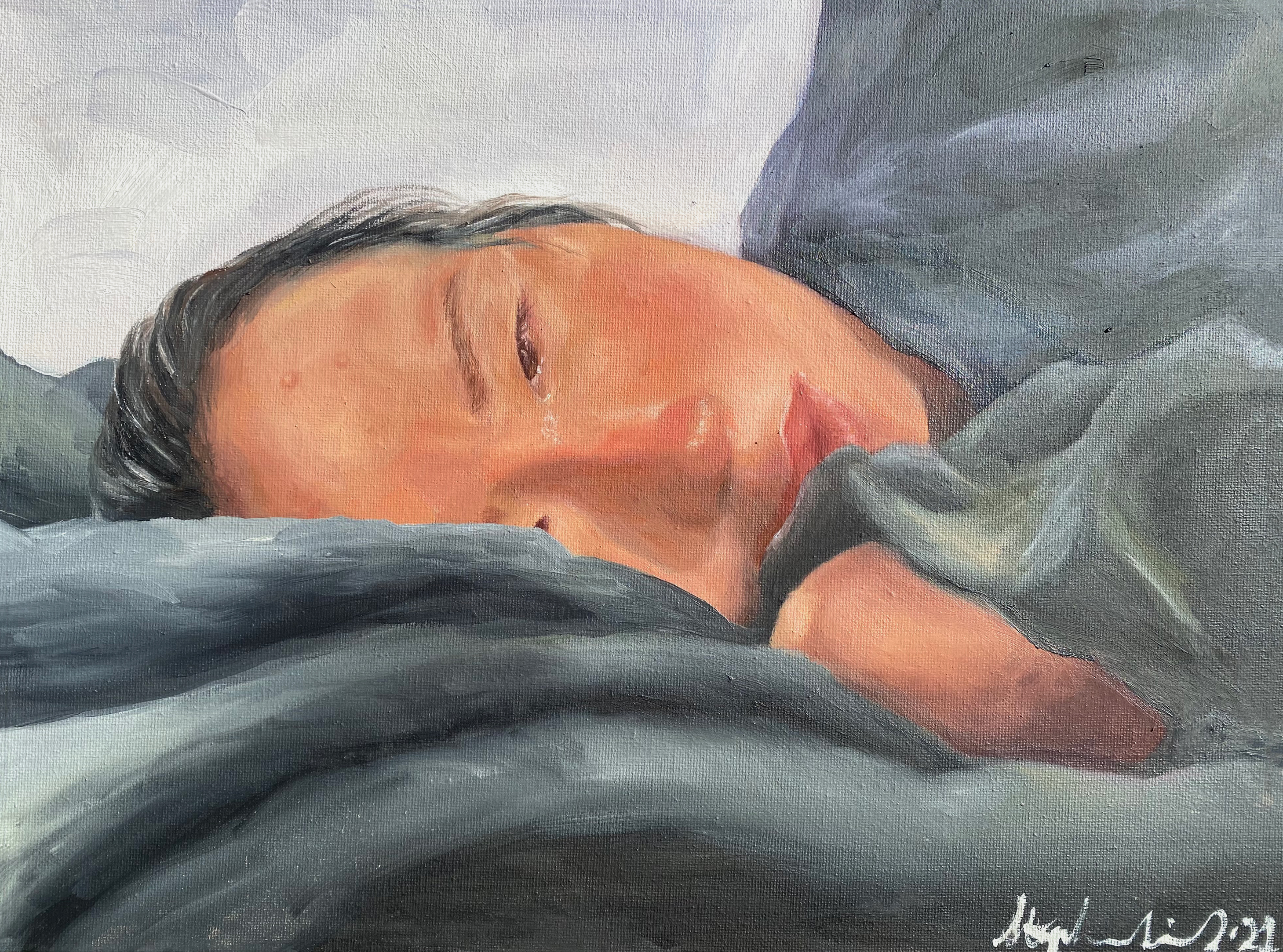 How's it Going?, 2021, oil on canvas, 30 x 40 cm