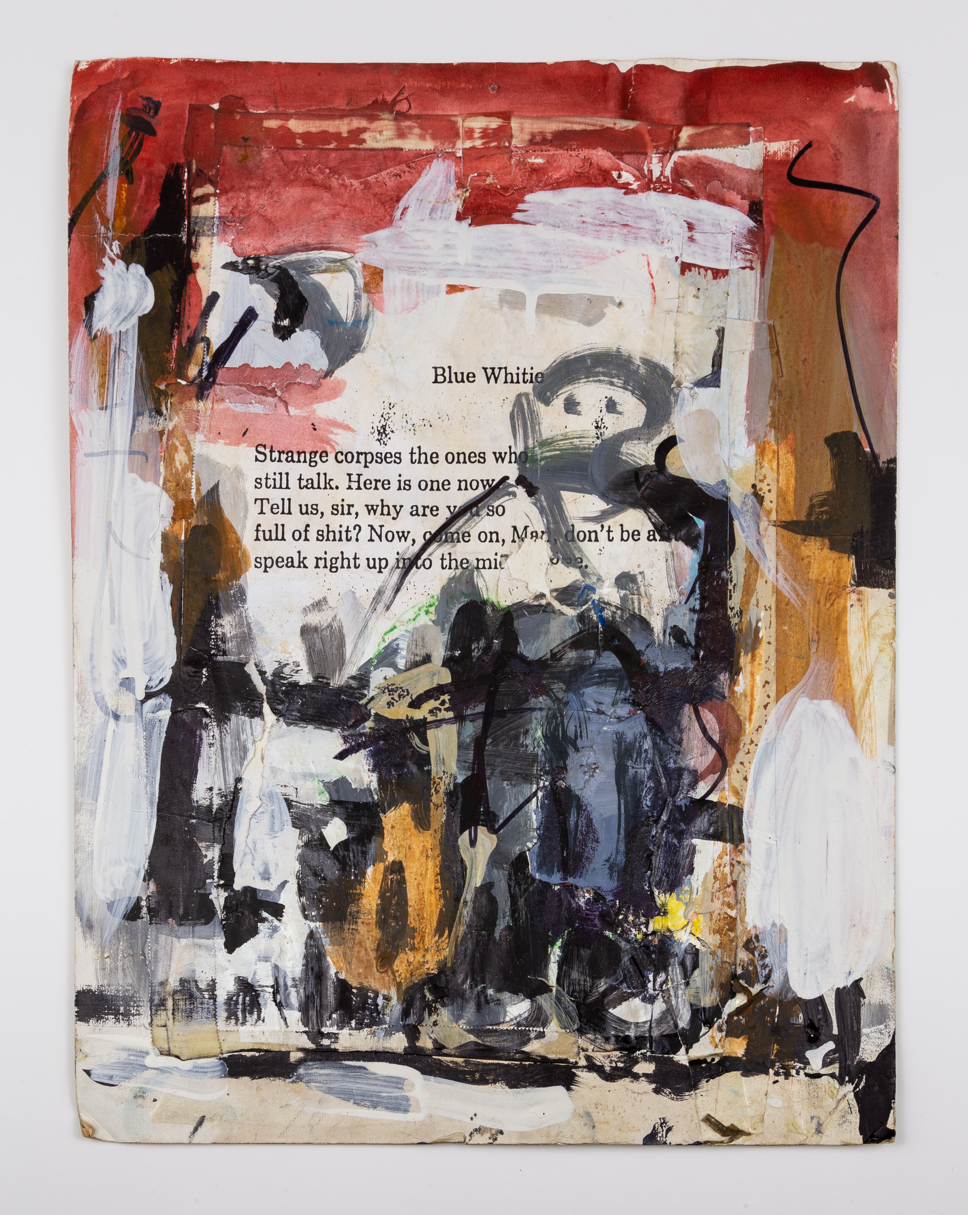 Cay Bahnmiller, Oh Lover How I Love You, Luv You, 1994-2003, oil, latex, tape, Sharpie on Xerox print on paper, 16 x 12 inches