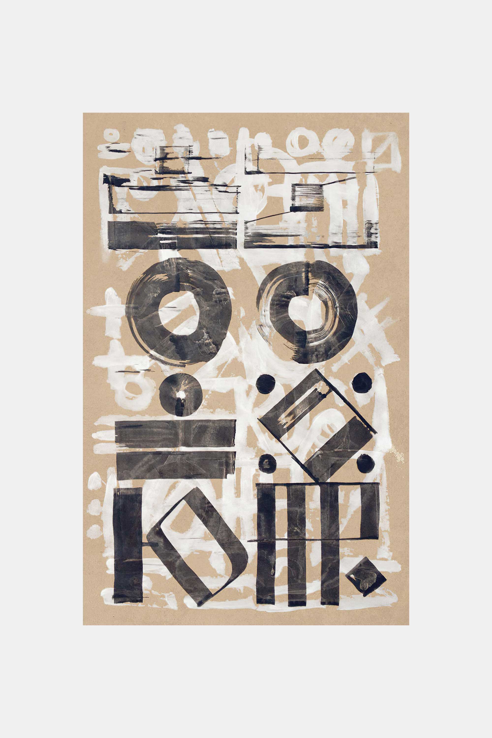 Untitled, 2014. Acrylic and ink on kraft paper, 70&#160;x&#160;110&#160;cm.