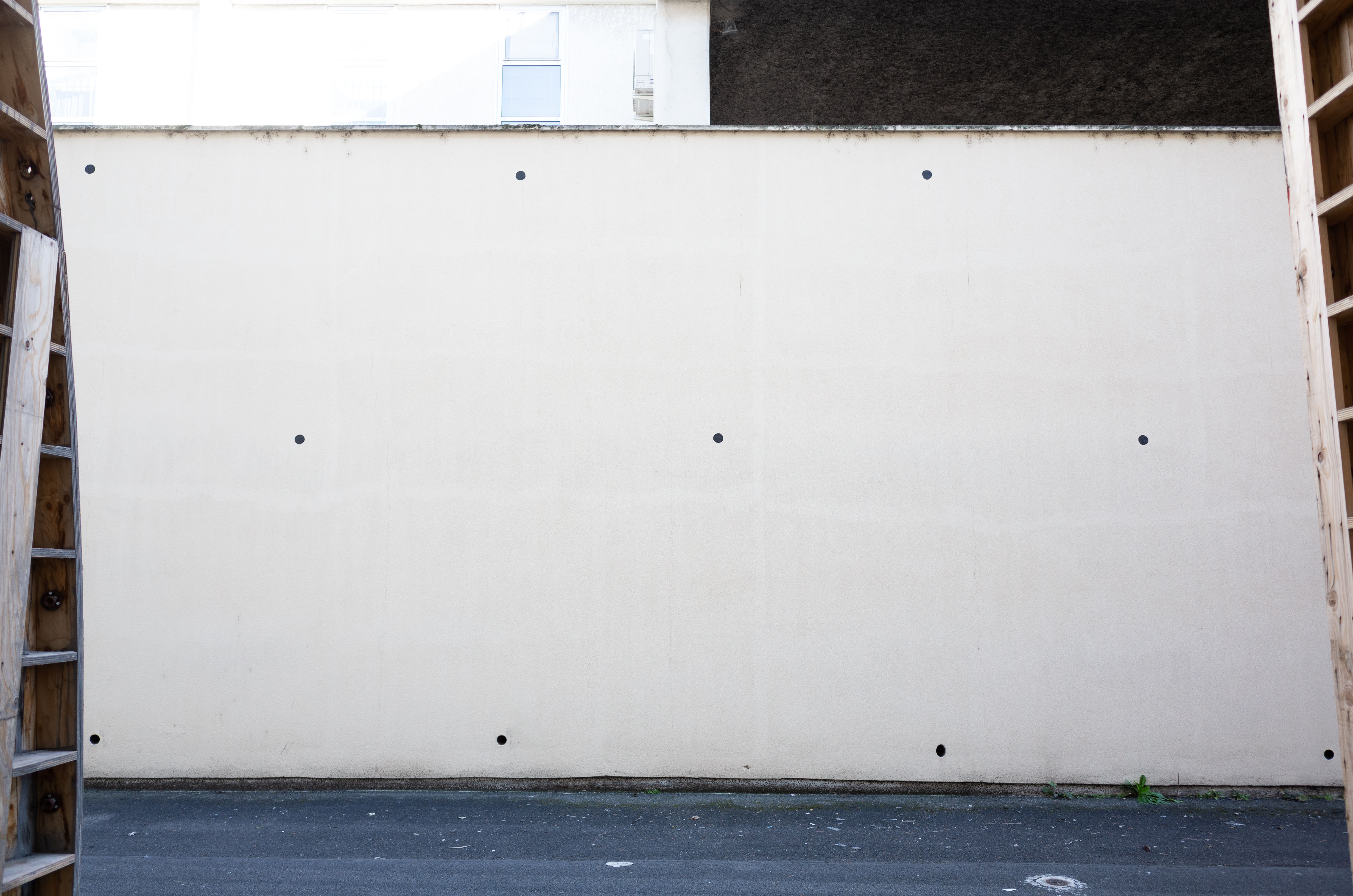 Ladybug with 18 holes / Coccinelle &agrave; 18 trous, black paint, holes, 85 x 6m, Poush, 2023